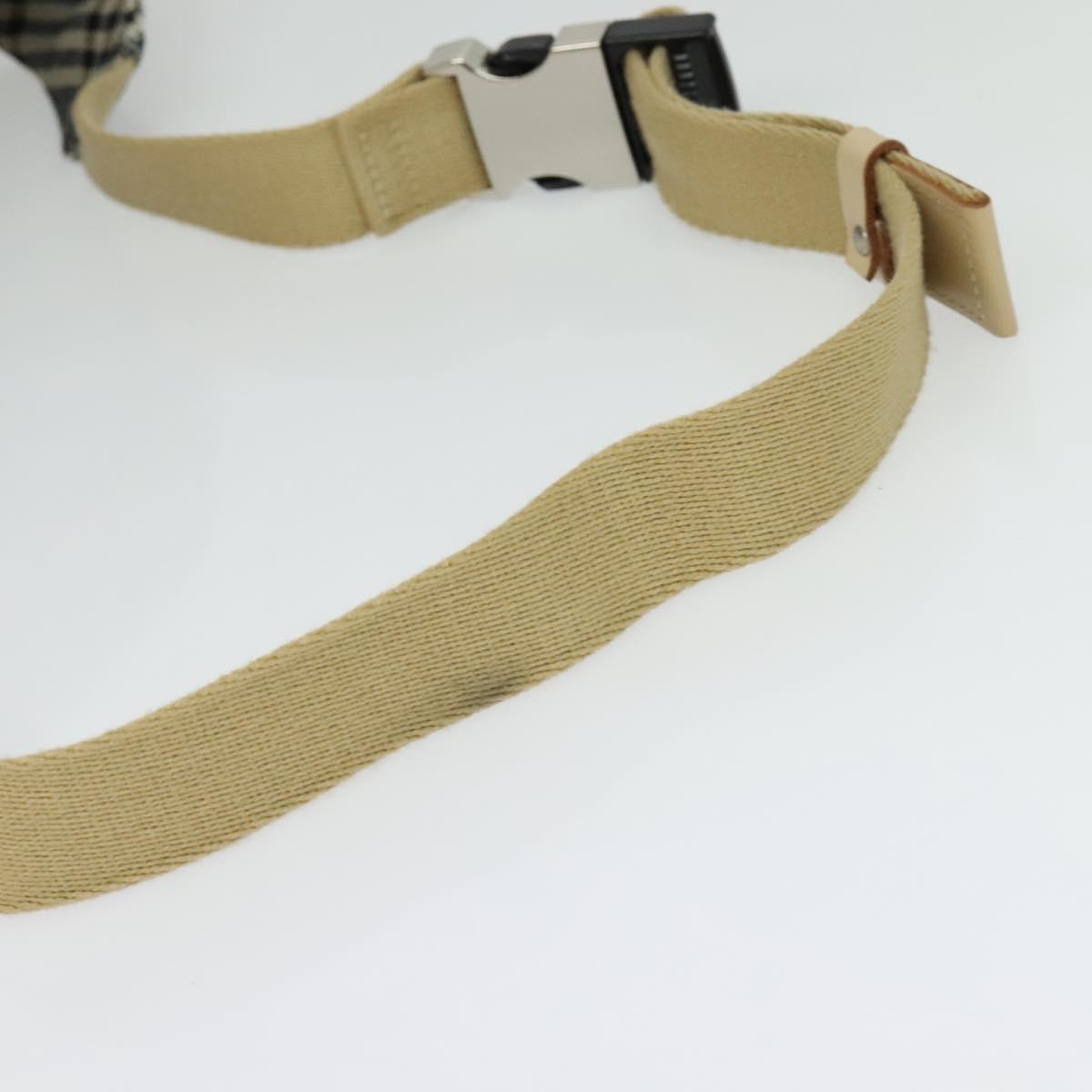 Burberry Label Canvas Shoulder Bag (Pre-Owned)