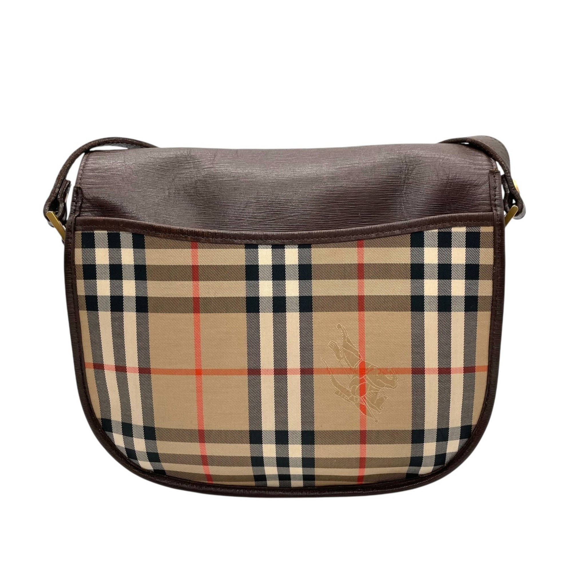 Burberry Canvas Leather Shoulder Bag (Pre-Owned)