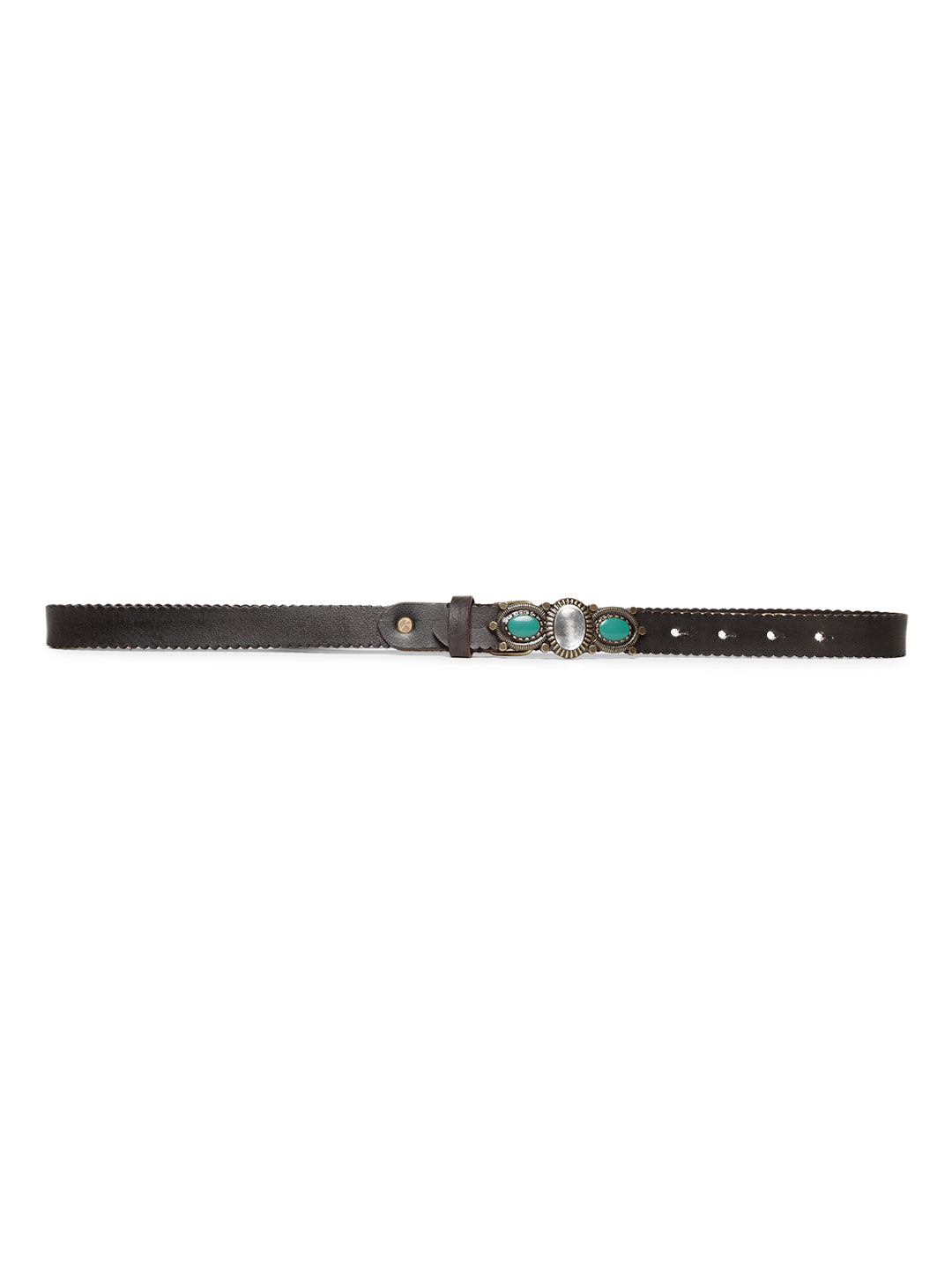 Black Women Embellished Leather Belt by Art N Vintage