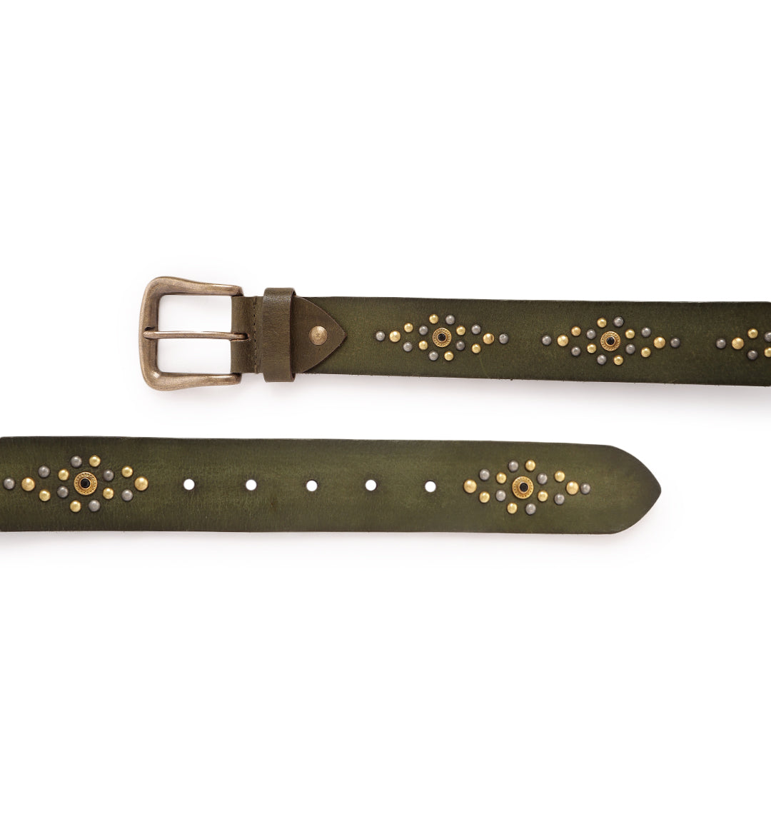 OLIVE Womens Genuine Leather Belt by Art N Vintage