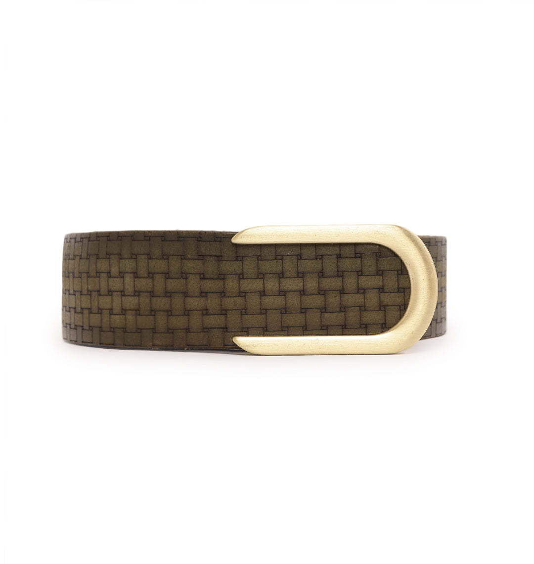 Olive Classic Rounded Rectangular Buckle by Art N Vintage