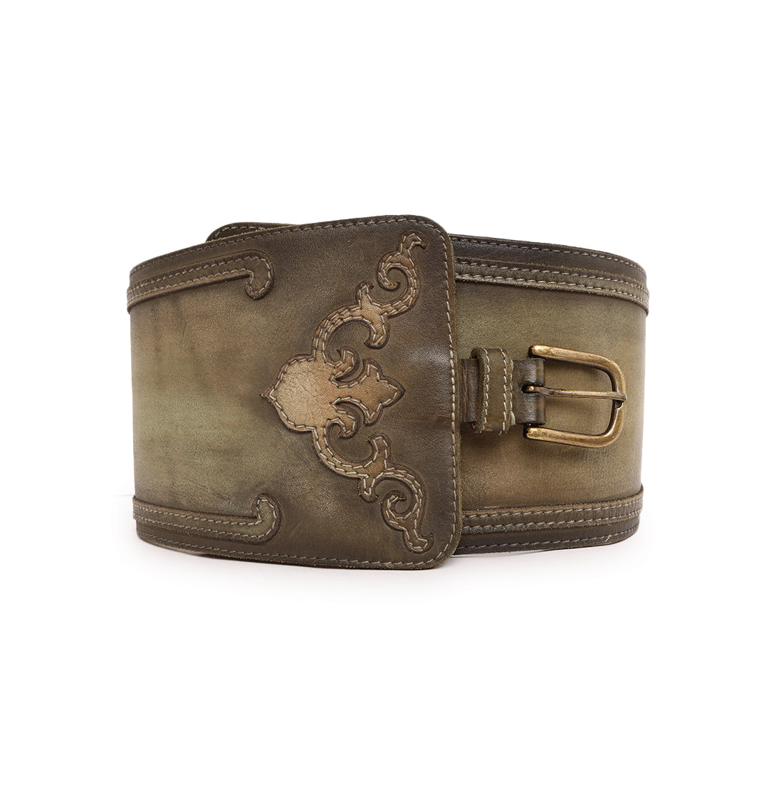 Olive Womens Genuine Leather Belt by Art N Vintage