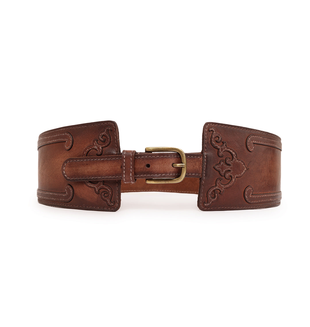 Cognac Womens Genuine Leather Belt by Art N Vintage