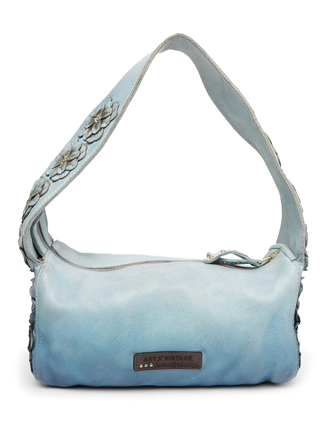 Azure Aster Charm: Elevate Your Look with Our Leather hand Bag