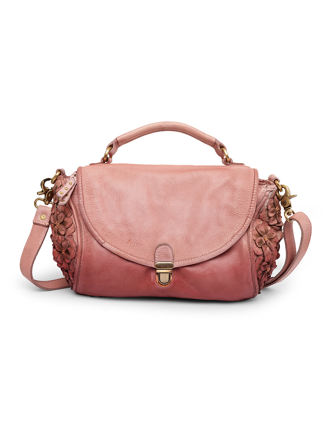 Azure Aster Elegance: Blue Leather Crossbody for Effortless Style