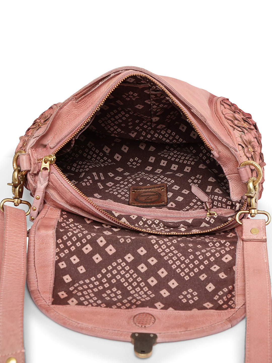 Azure Aster Elegance: Blue Leather Crossbody for Effortless Style