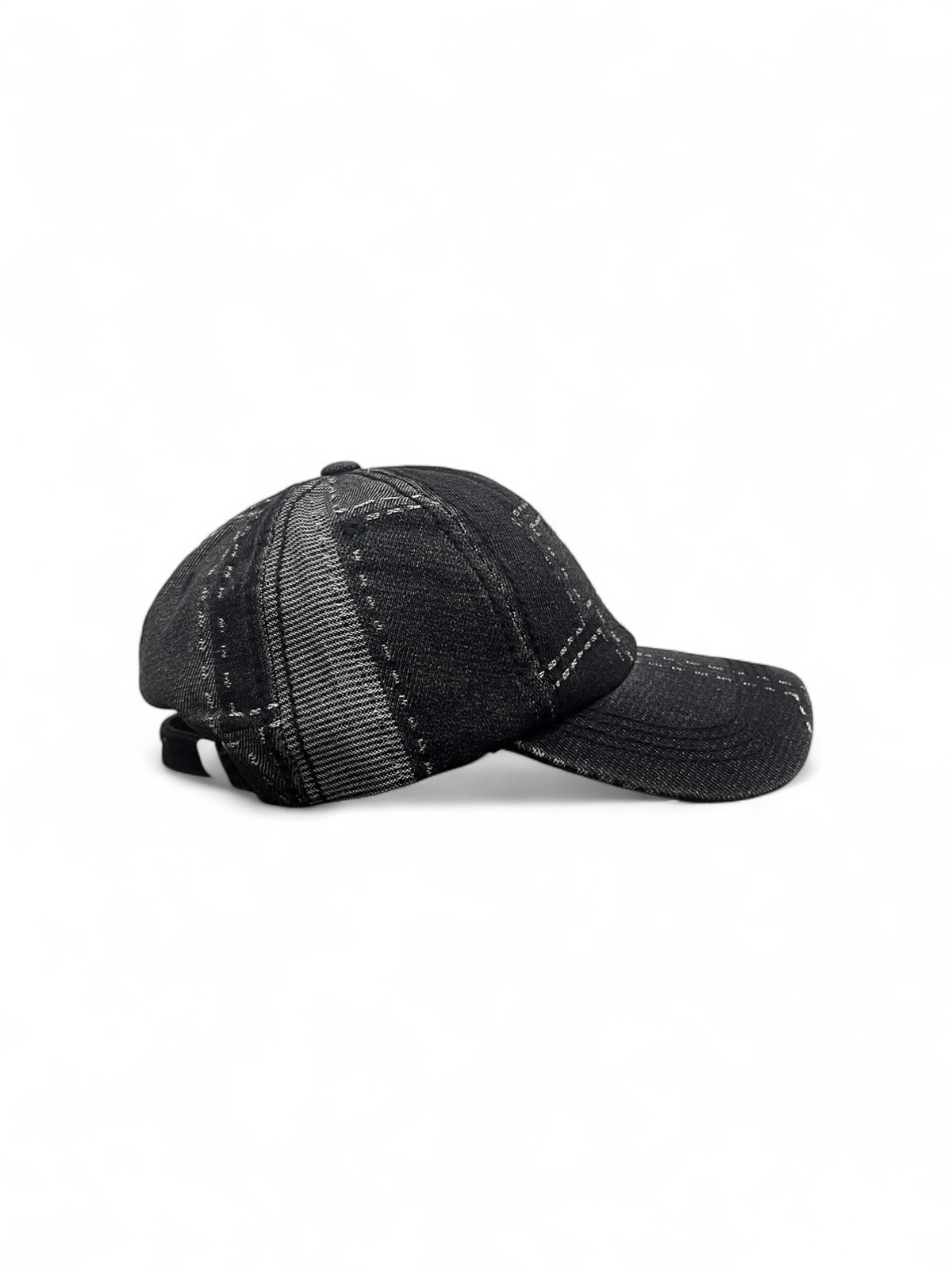 Squared up Denim Cap - Black