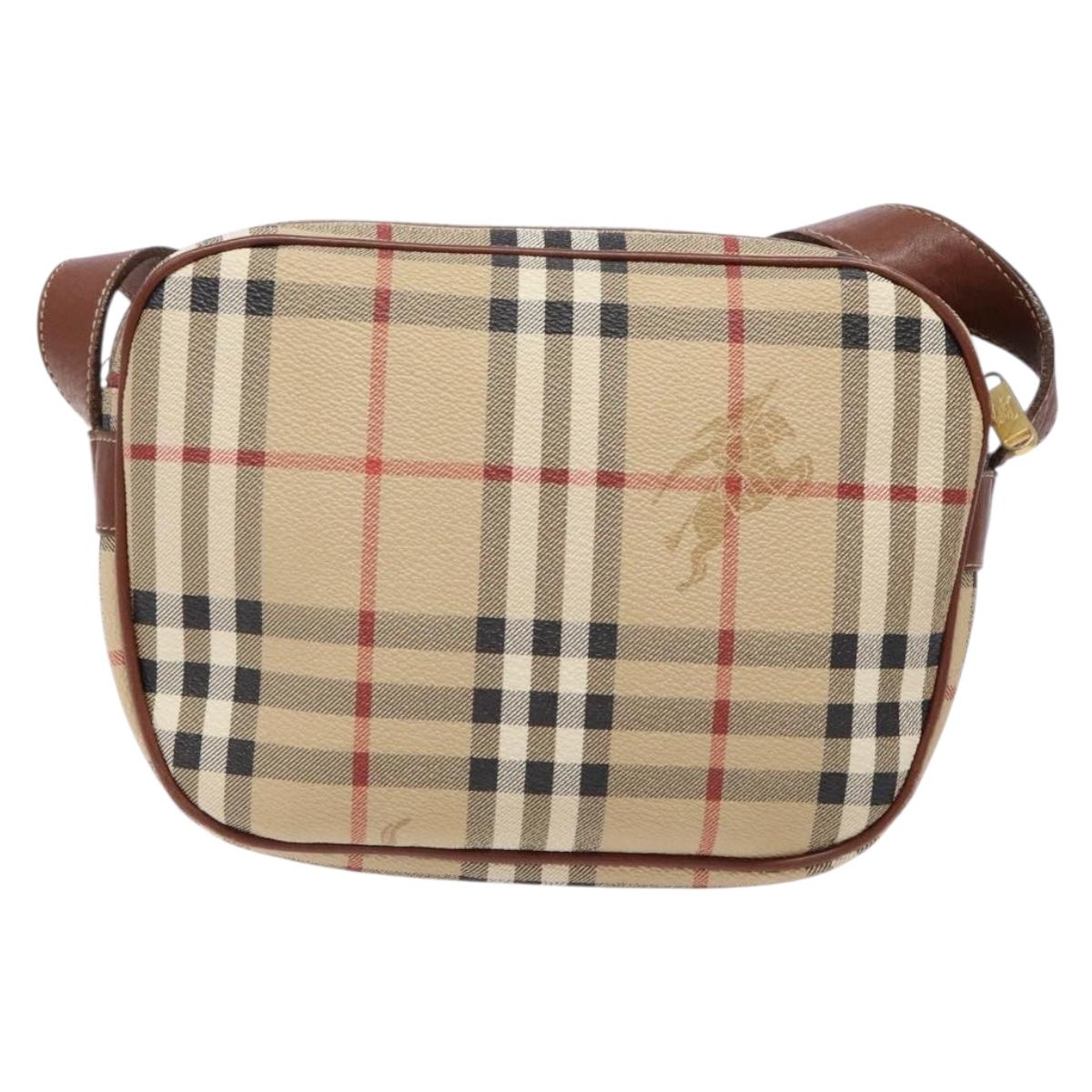 Burberry Nova Check Canvas, Leather Shoulder Bag (Pre-Owned)