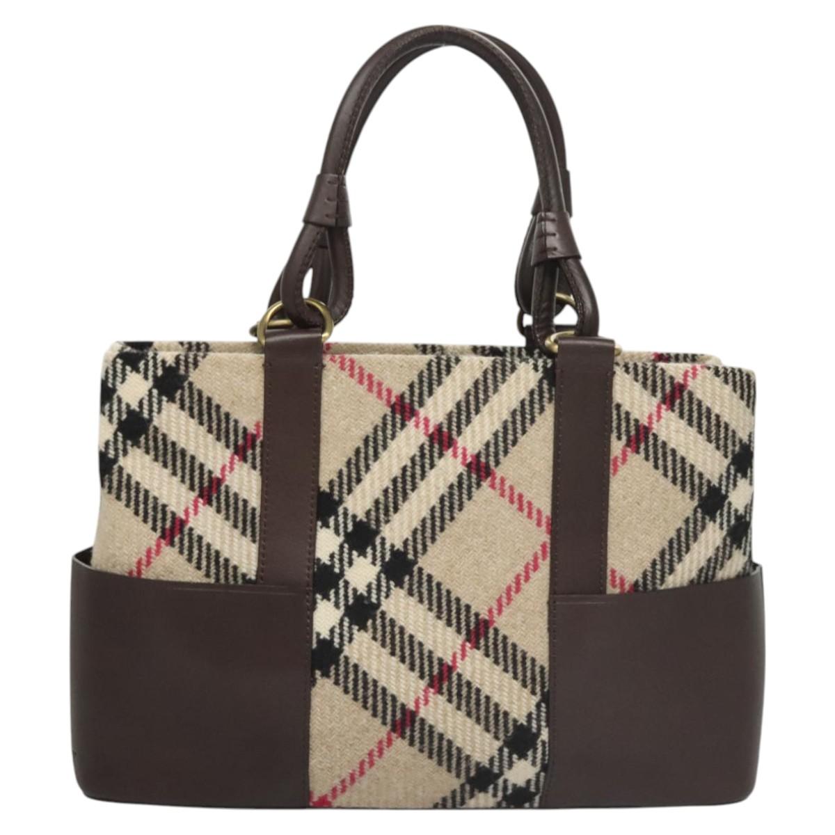 Burberry Nova Check Wool Tote Bag (Pre-Owned)