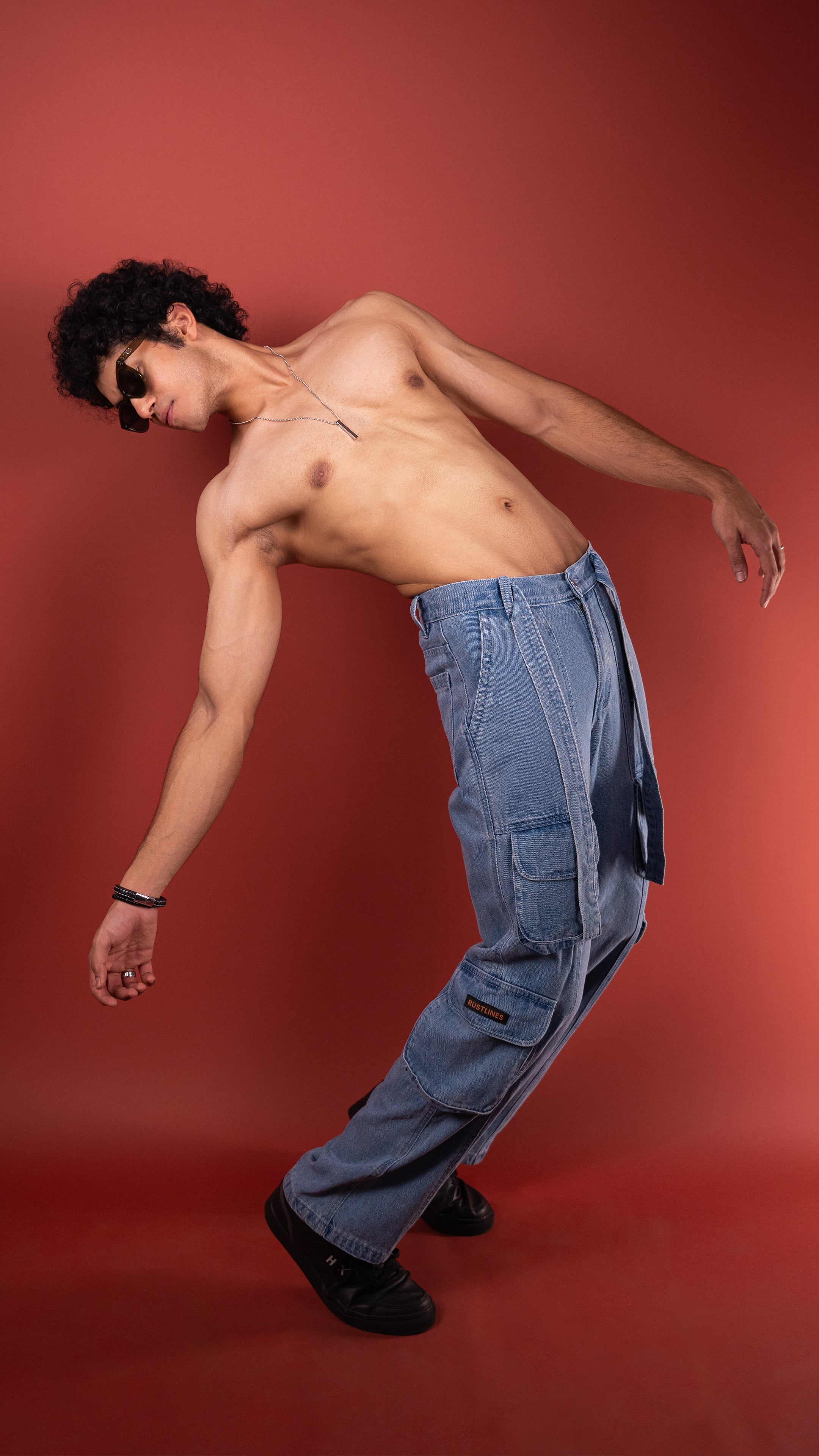 BLUE DENIM MEN'S CARGO