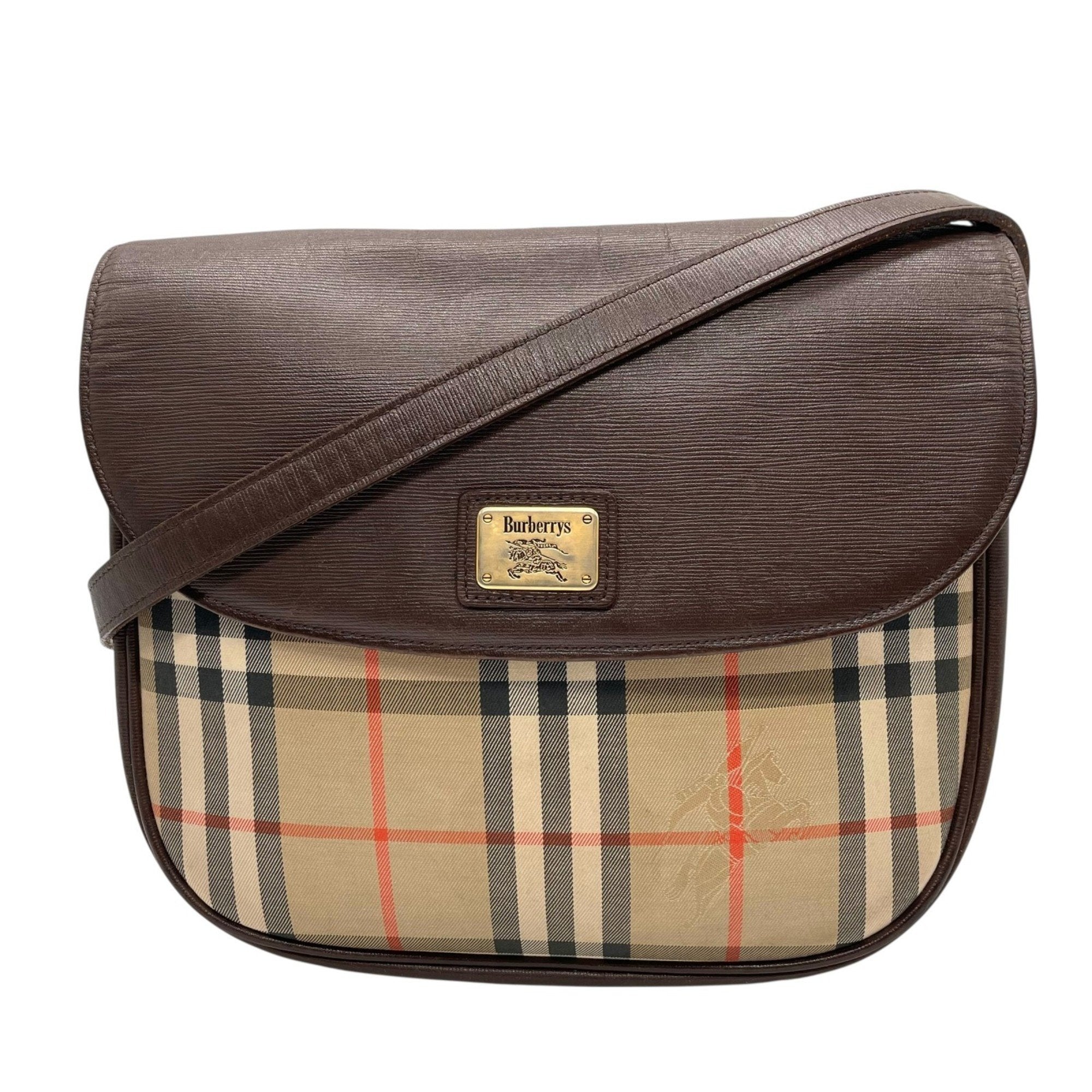 Burberry Canvas Leather Shoulder Bag (Pre-Owned)