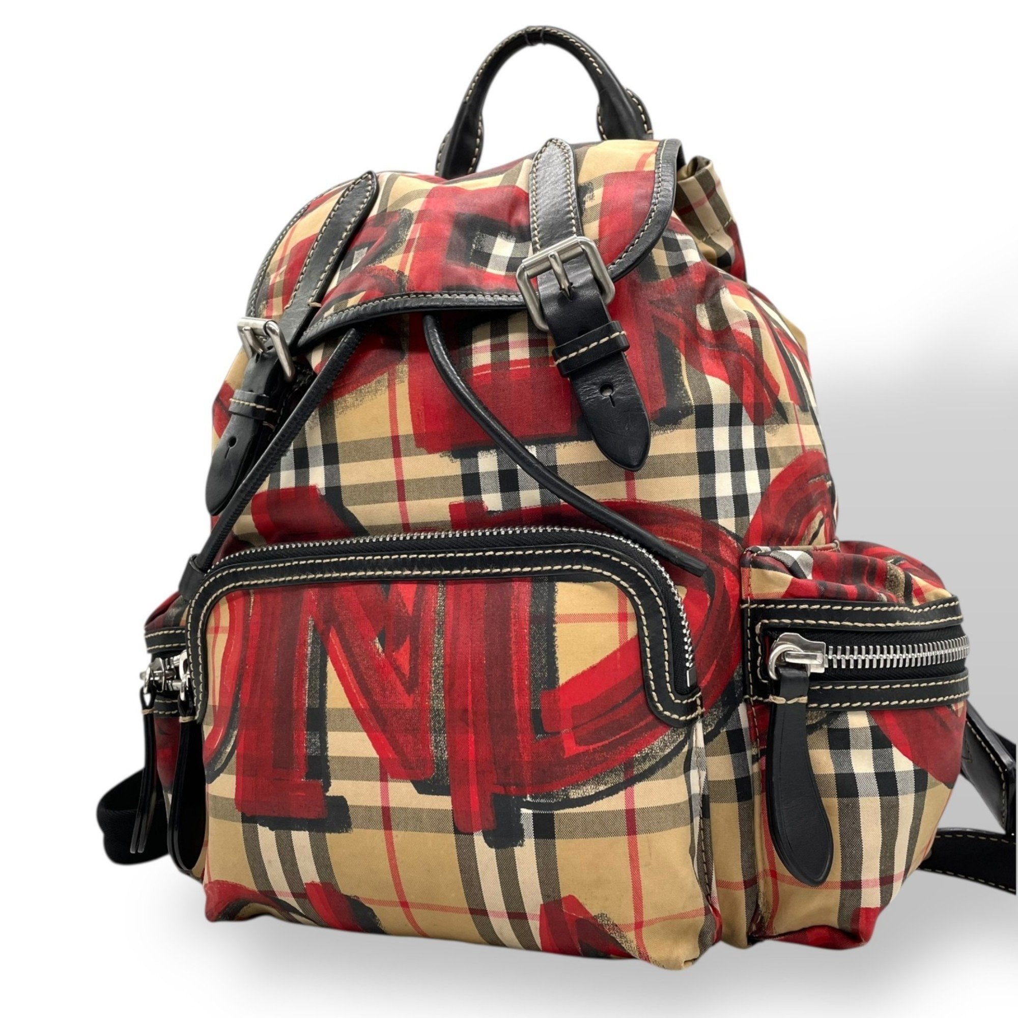 Burberry Color Nylon Canvas Leather Backpack (Pre-Owned)