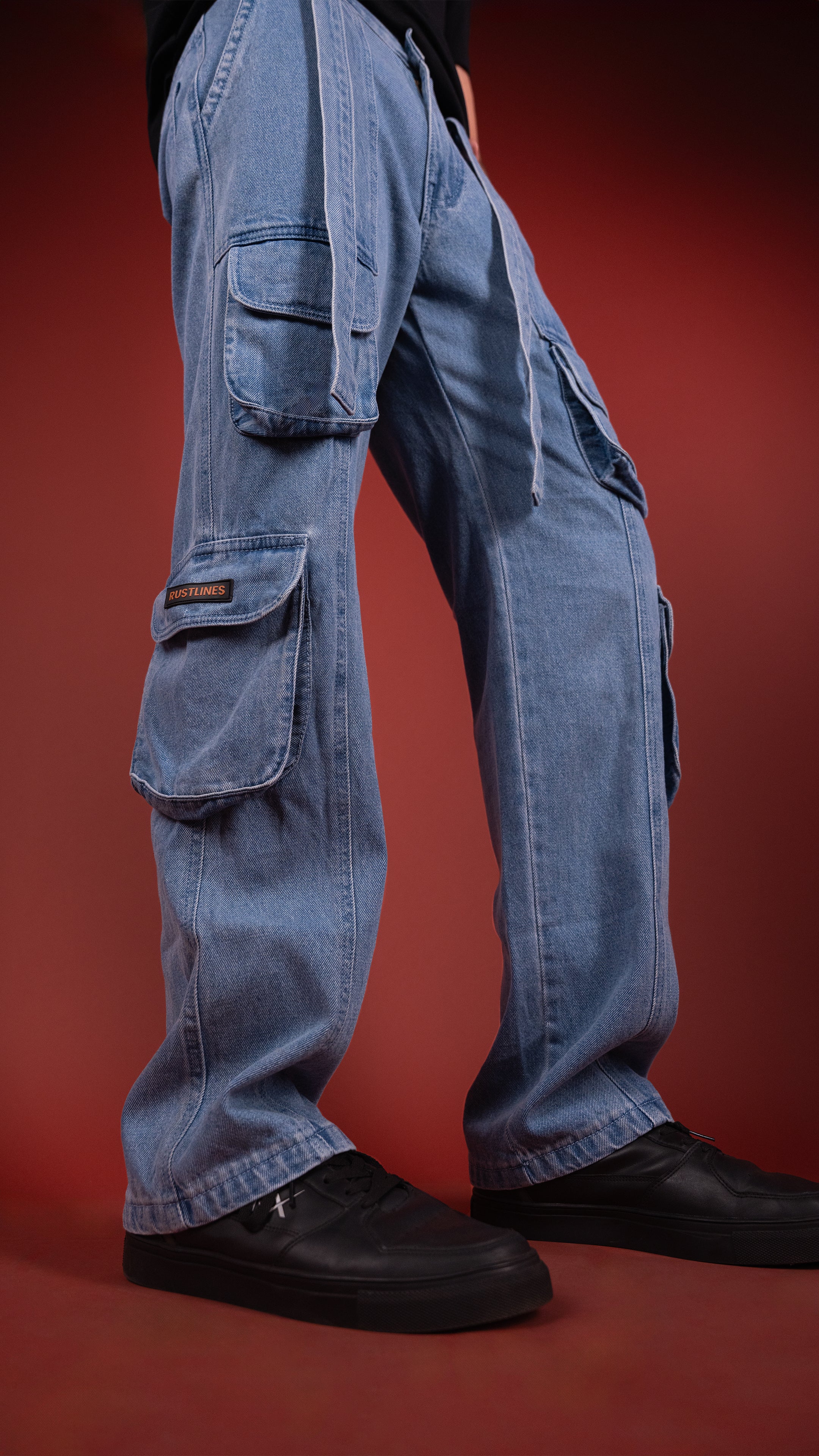 BLUE DENIM MEN'S CARGO