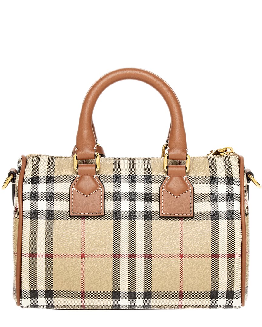 Burberry Canvas & Leather Mini Bowling Bag