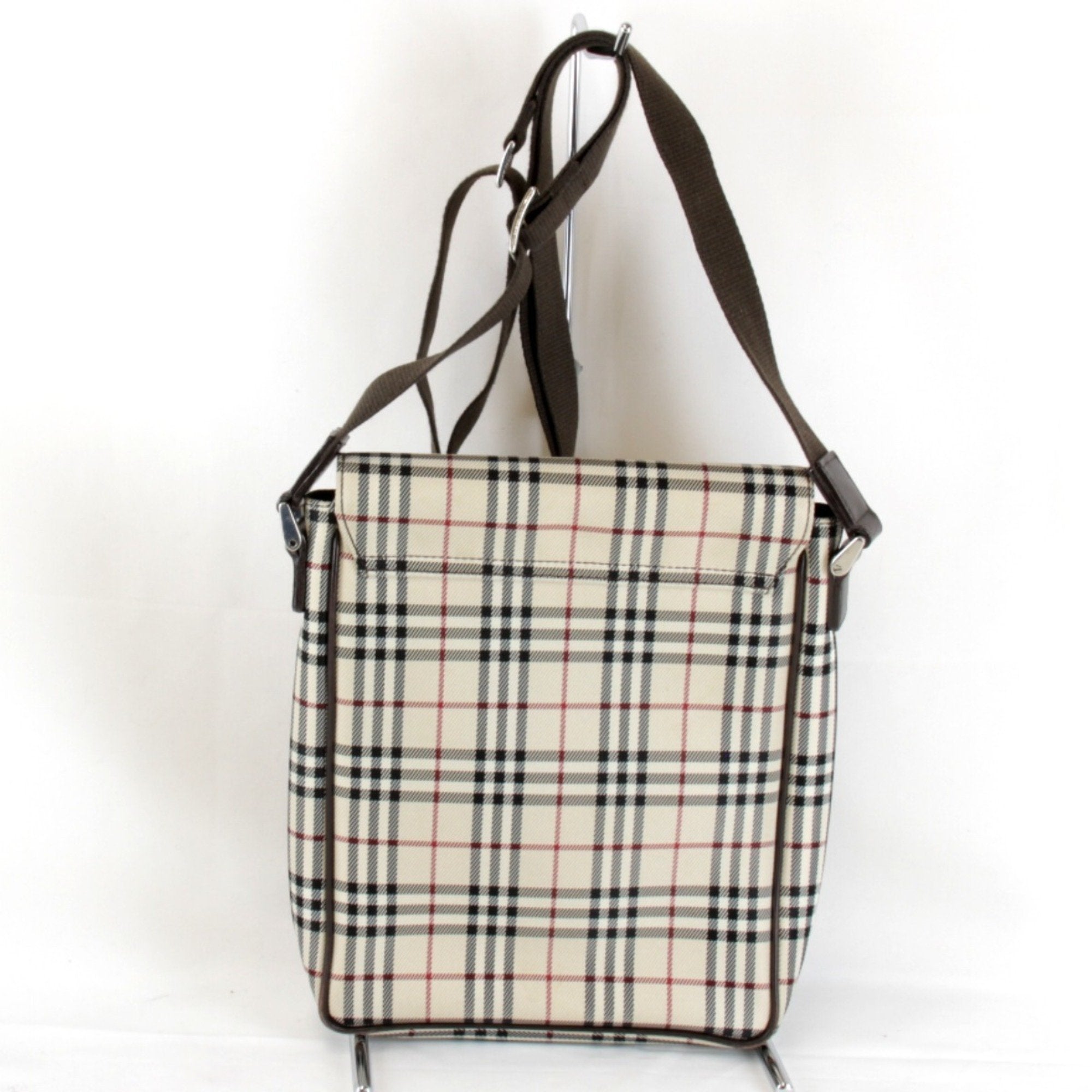 Burberry Canvas Leather Shoulder Bag (Pre-Owned)