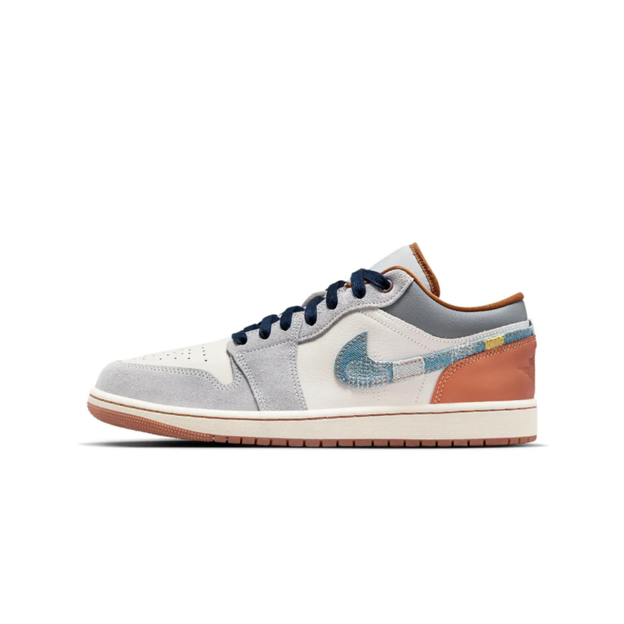 NIKE Air Jordan 1 Low SE Phantom Repaired Denim Swoosh