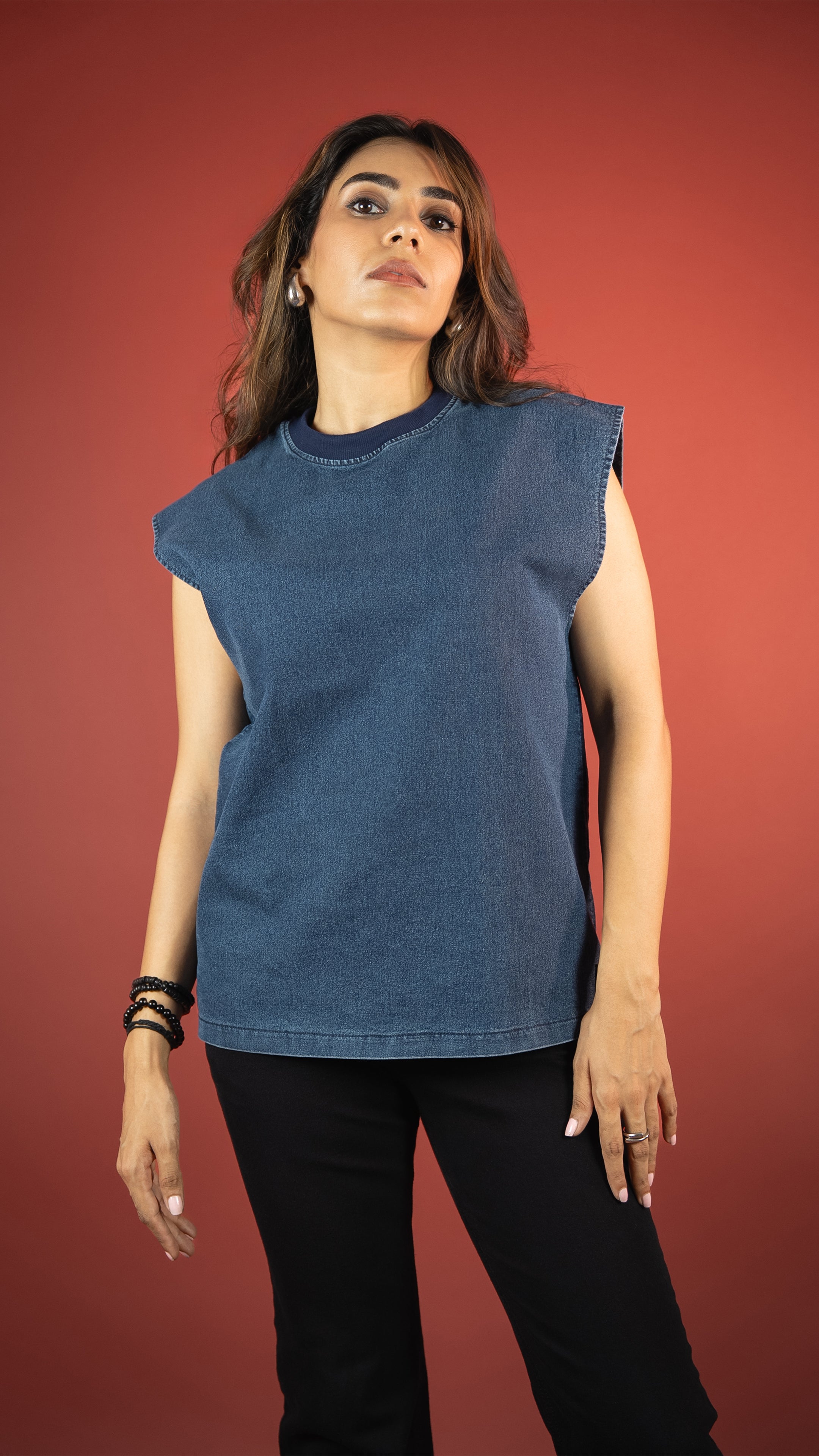 BLUE DENIM WOMEN'S TANK TOP