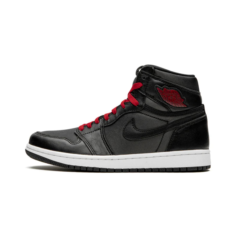 Jordan 1 Retro High Black Satin Gym Red
