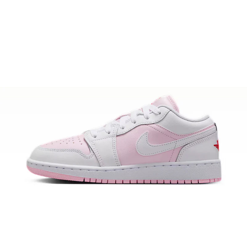 Air Jordan 1 Low Pink Foam Fire Red White (GS)