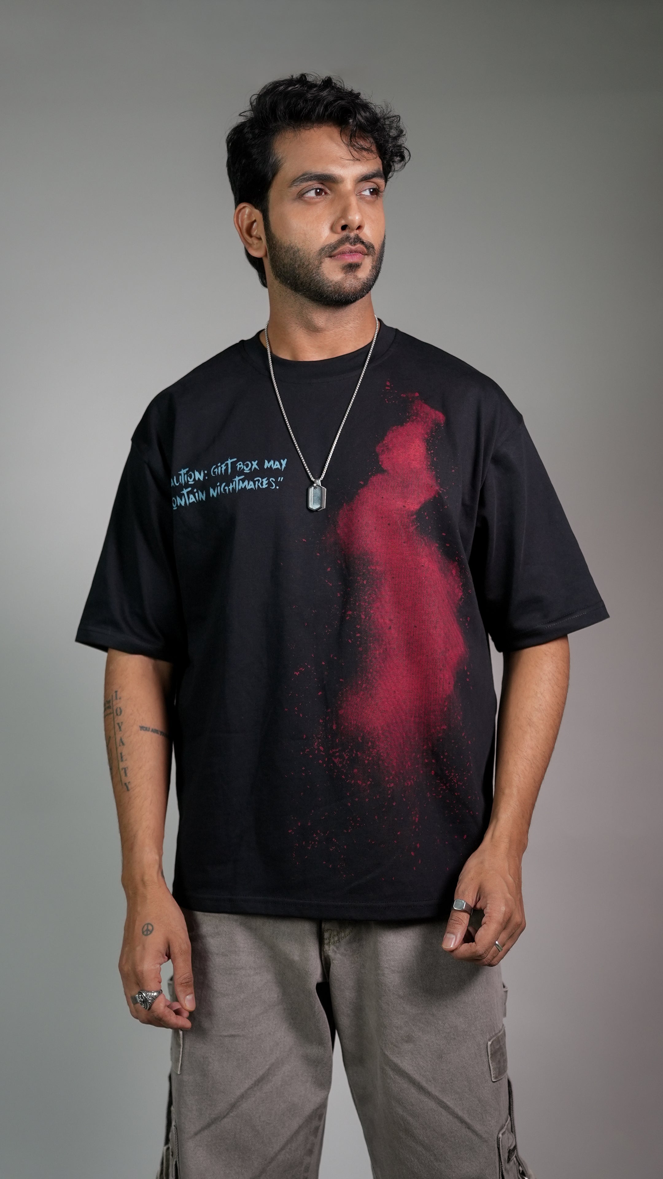 DARK SECRET BLACK MEN’S OVERSIZED T-SHIRT