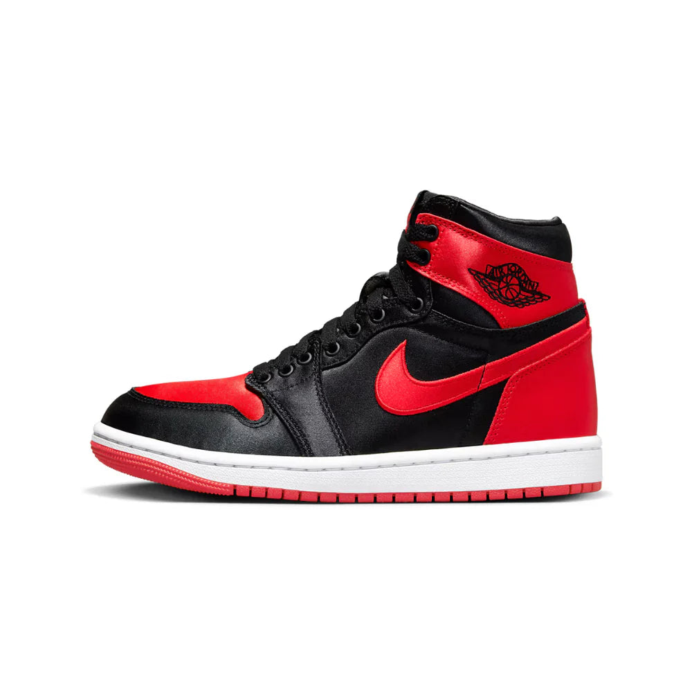 Jordan 1 Retro High OG Satin Bred (WMNS) Available at Pick your kiicks.
