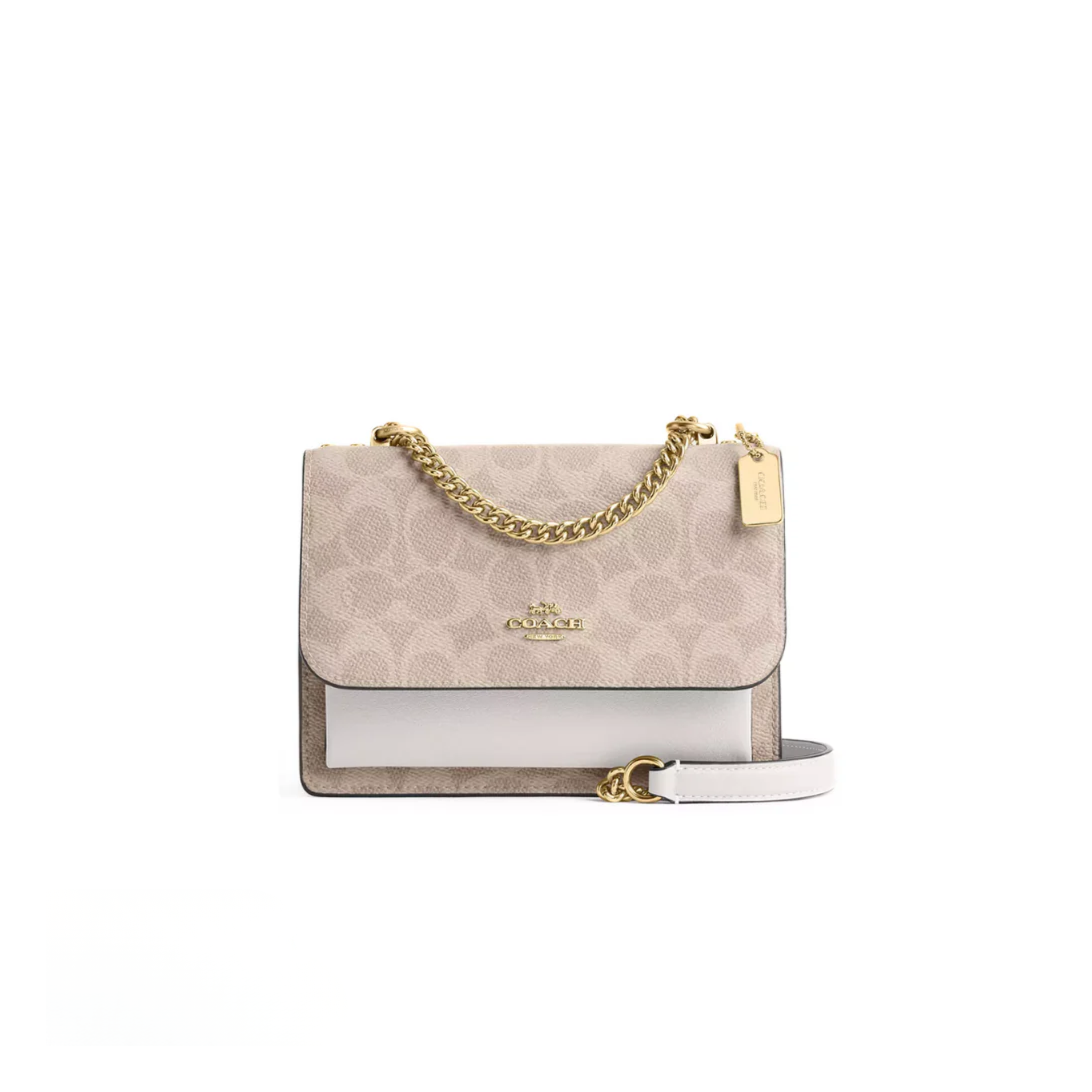 Coach Mini Klare Crossbody Bag In Signature Canvas Gold Sand Chalk