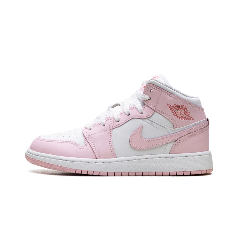 NIKE Air Jordan 1 Mid Pink Foam Fire Red (GS)