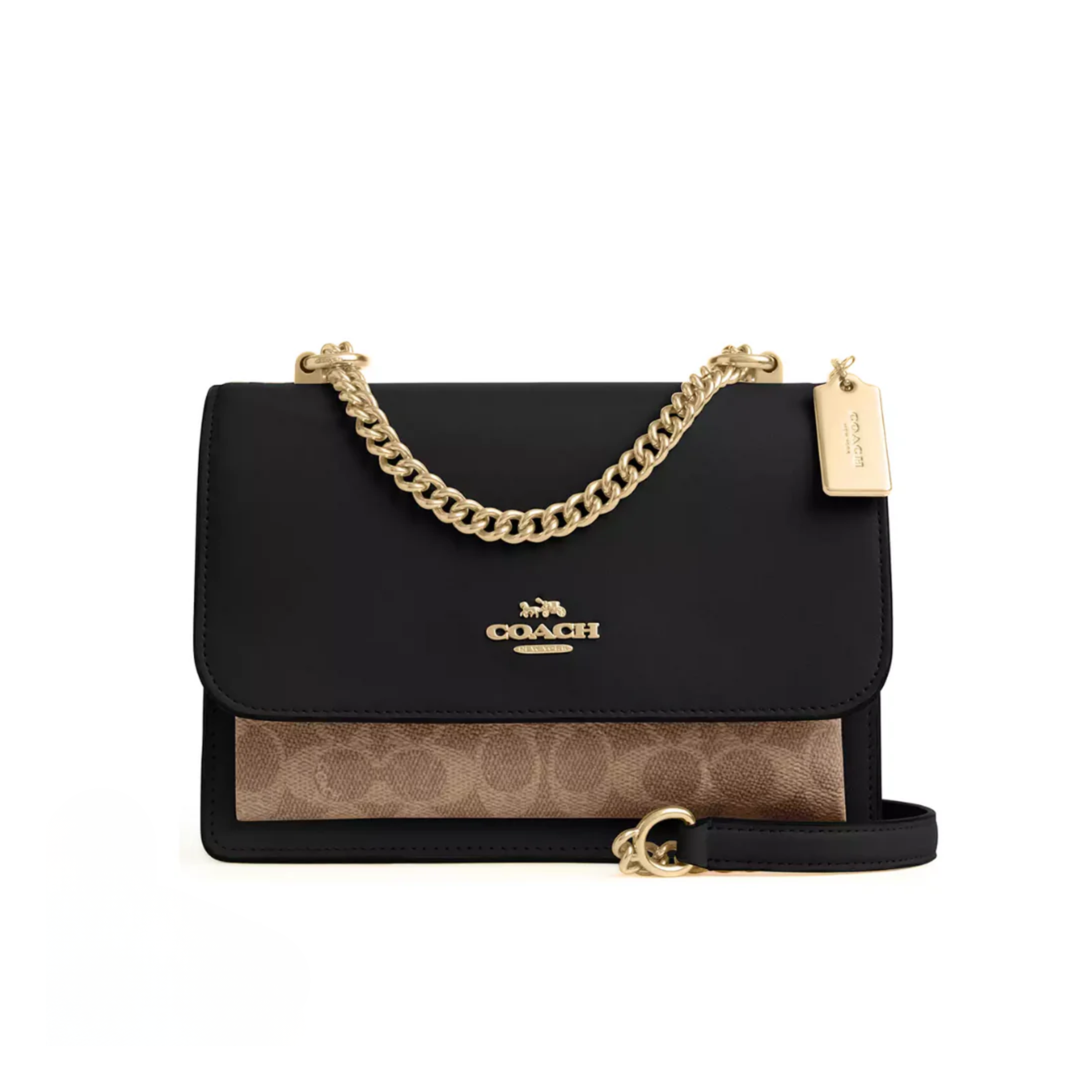 COACH Klare Crossbody Bag In Signature Canvas Gold Tan Black Multi