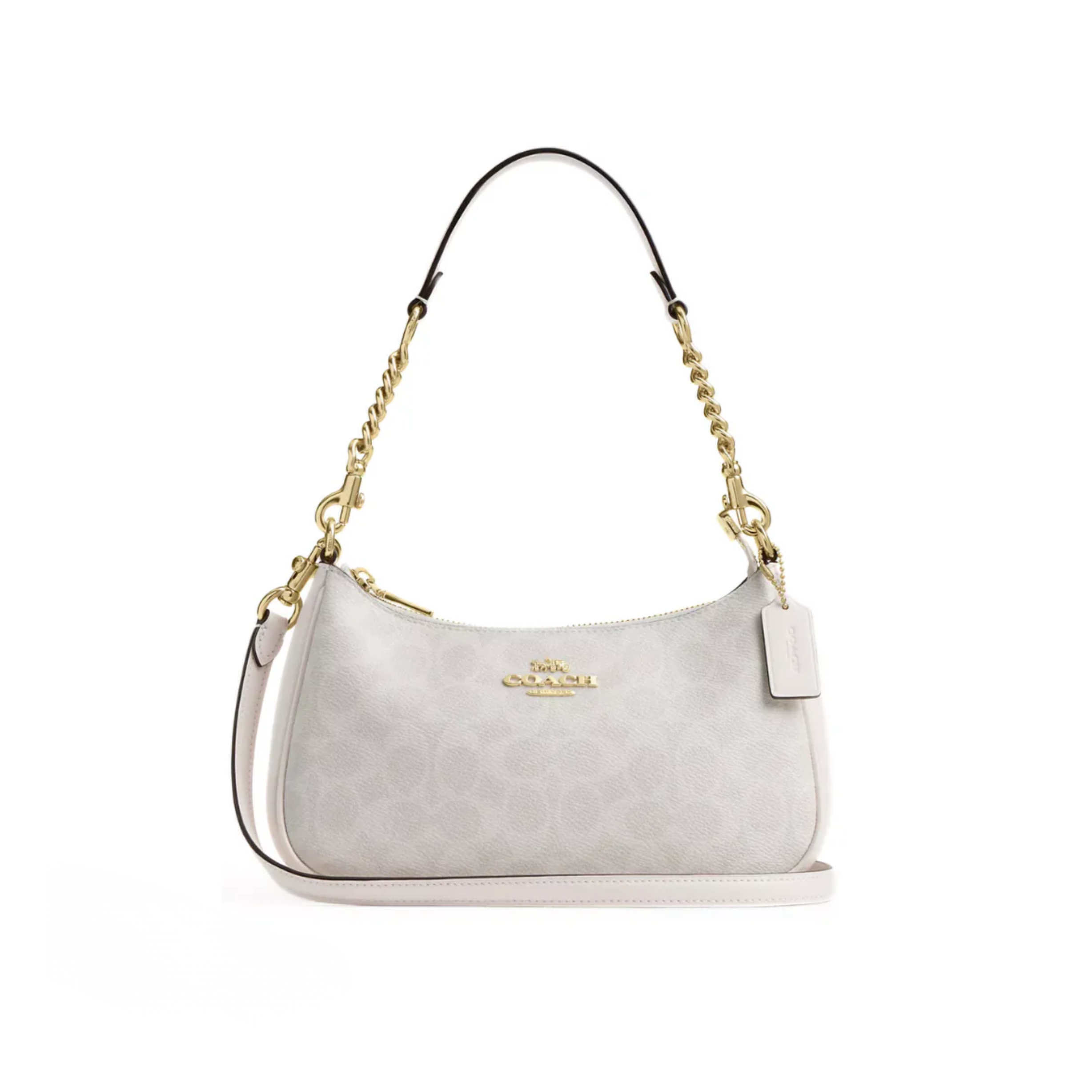 COACH Teri Shoulder Bag In Signature Canvas Gold White Chalk
