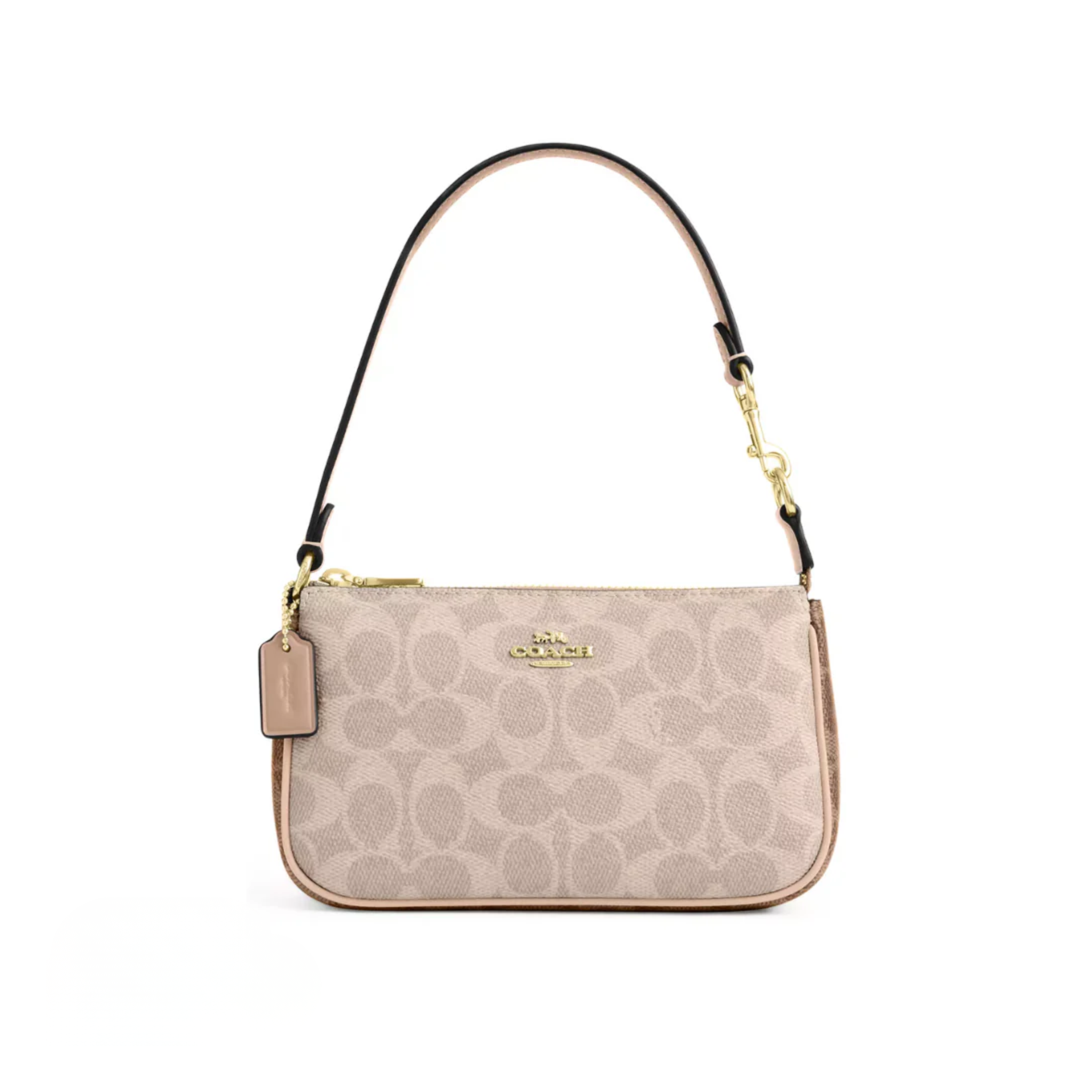 COACH Nolita 19 In Blocked Signature Canvas Gold Sand Tan