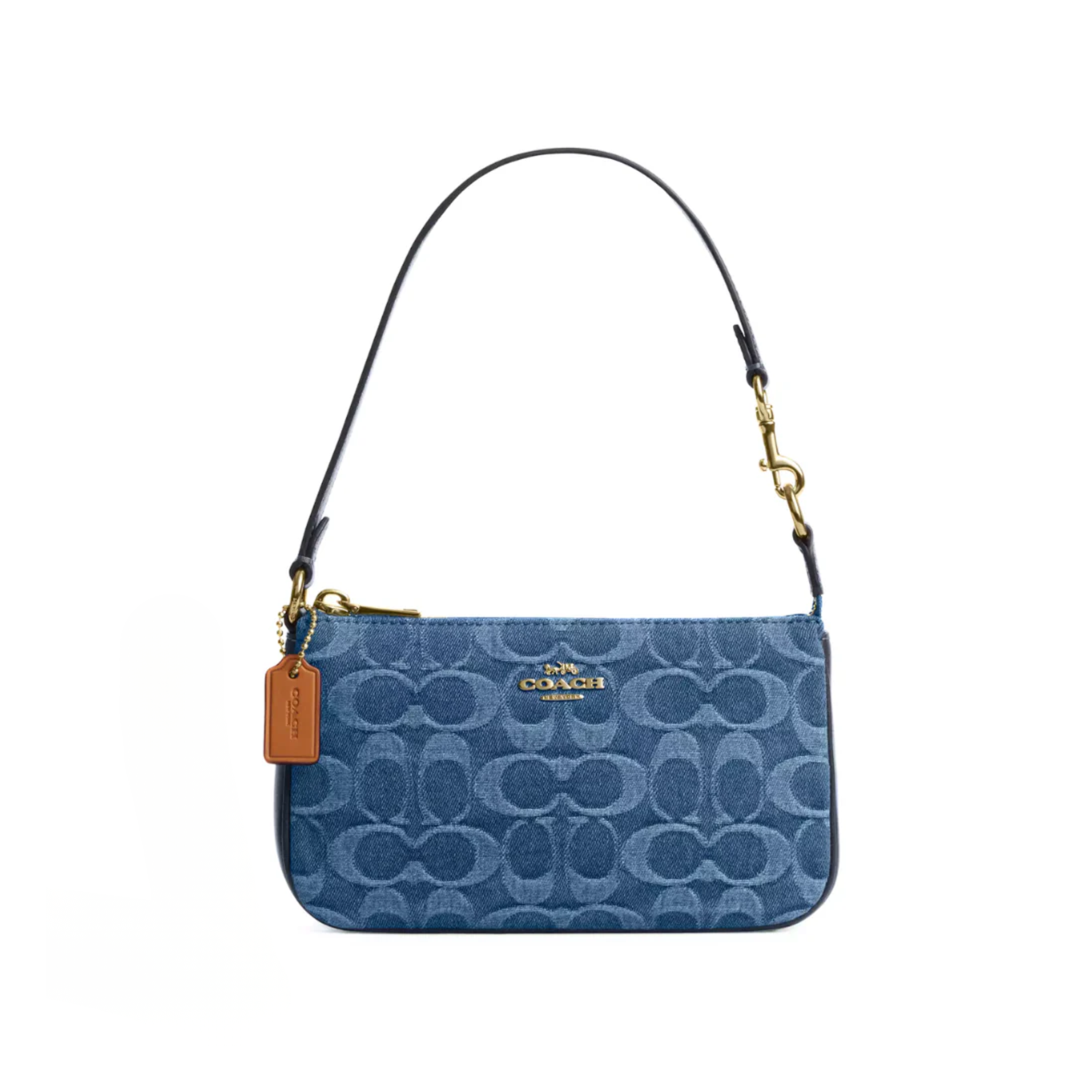 Coach Nolita 19 In Signature Denim Gold Indigo