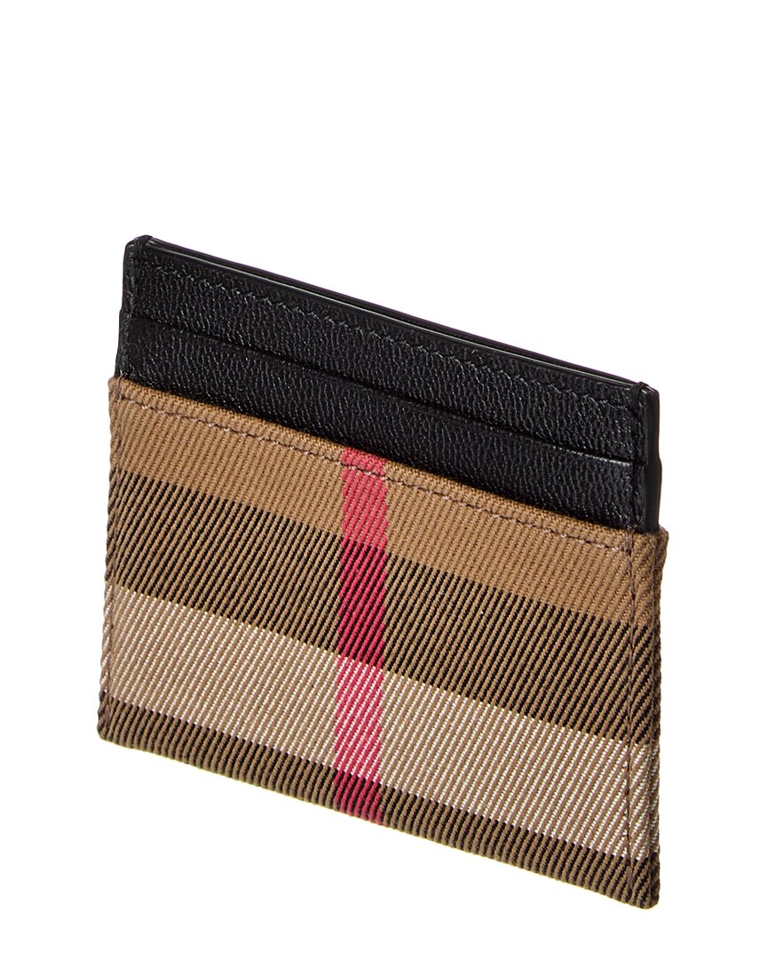 Burberry Check Canvas & Leather Card Case