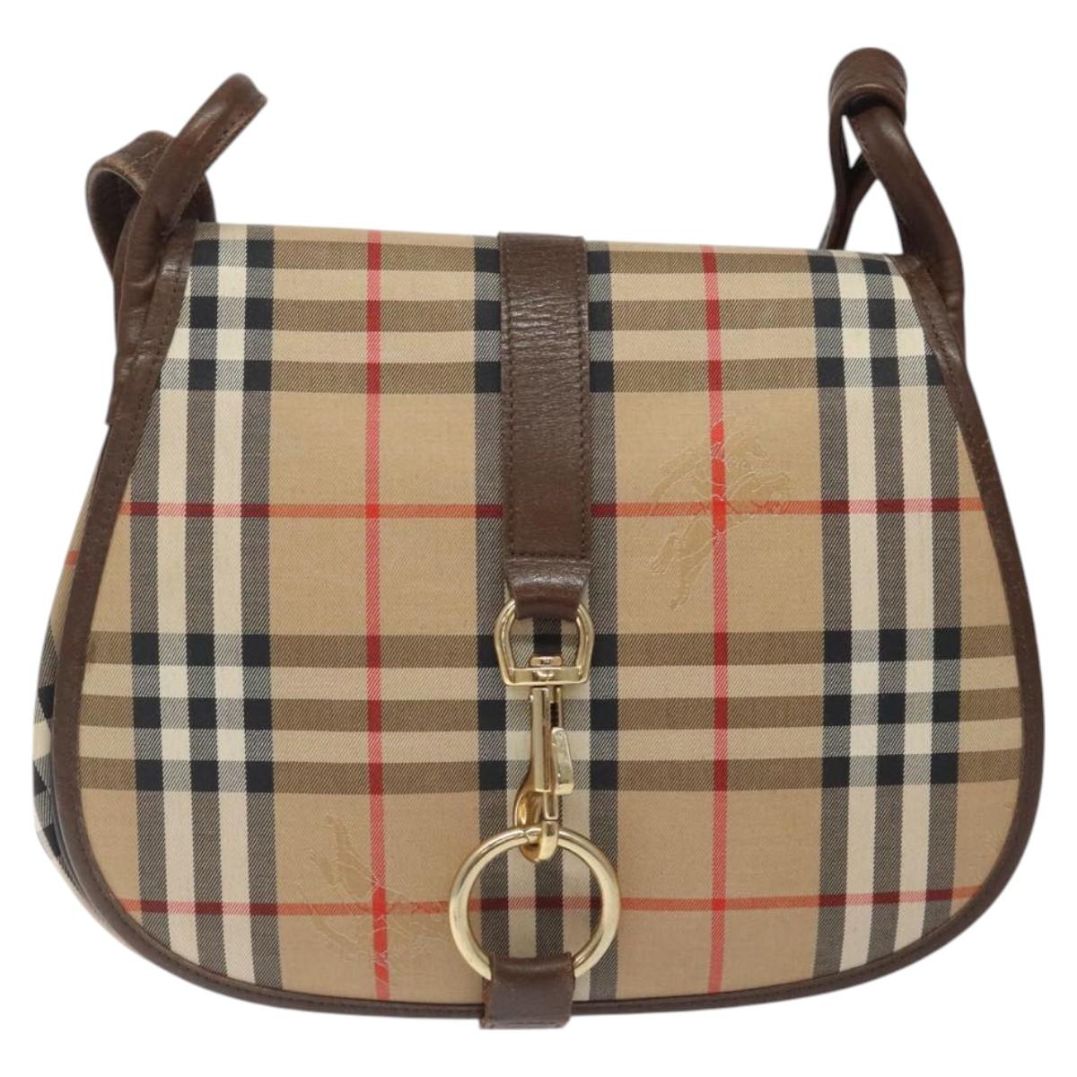 Burberry Haymarket Canvas Shoulder Bag (Pre-Owned)