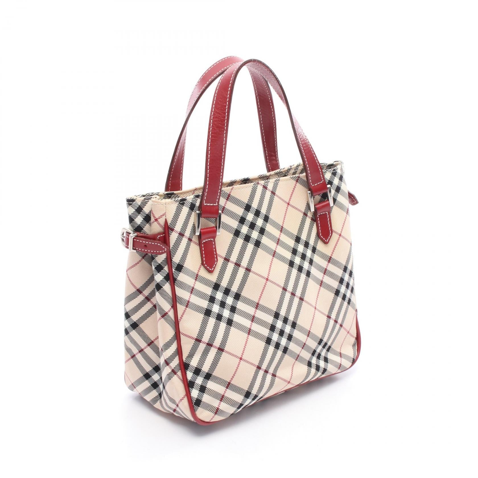 Burberry Nova Check Canvas Leather Handbag