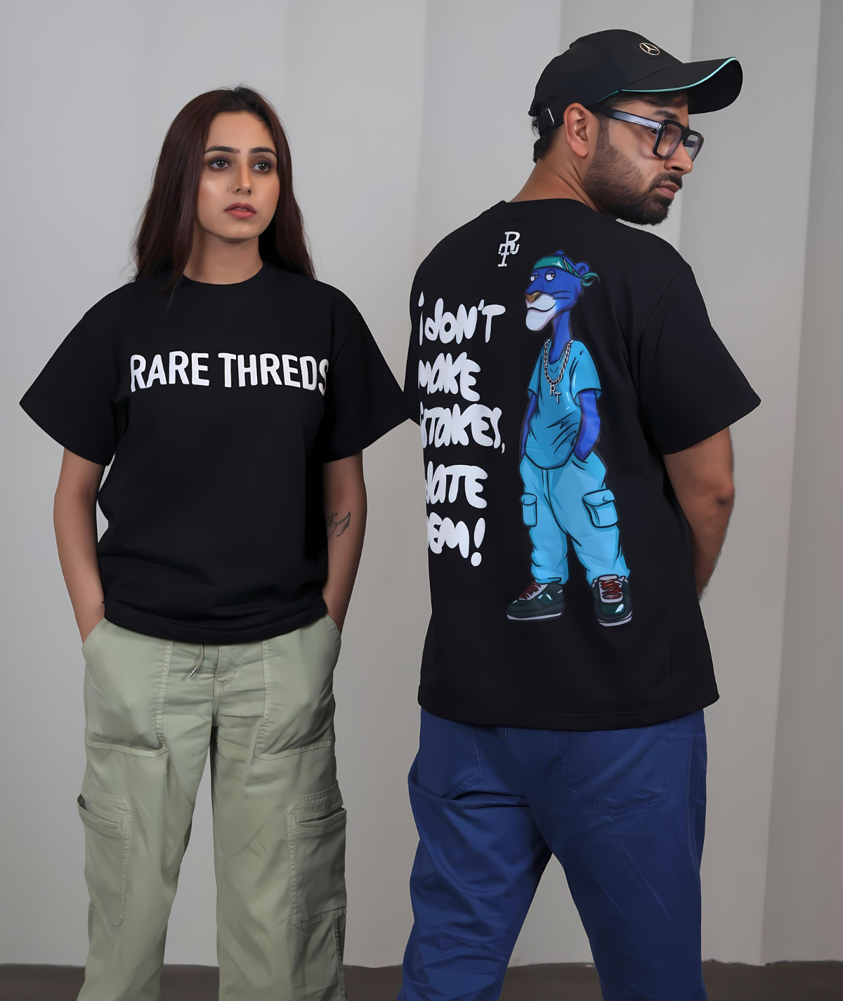 Black Oversized Round Neck T-shirt