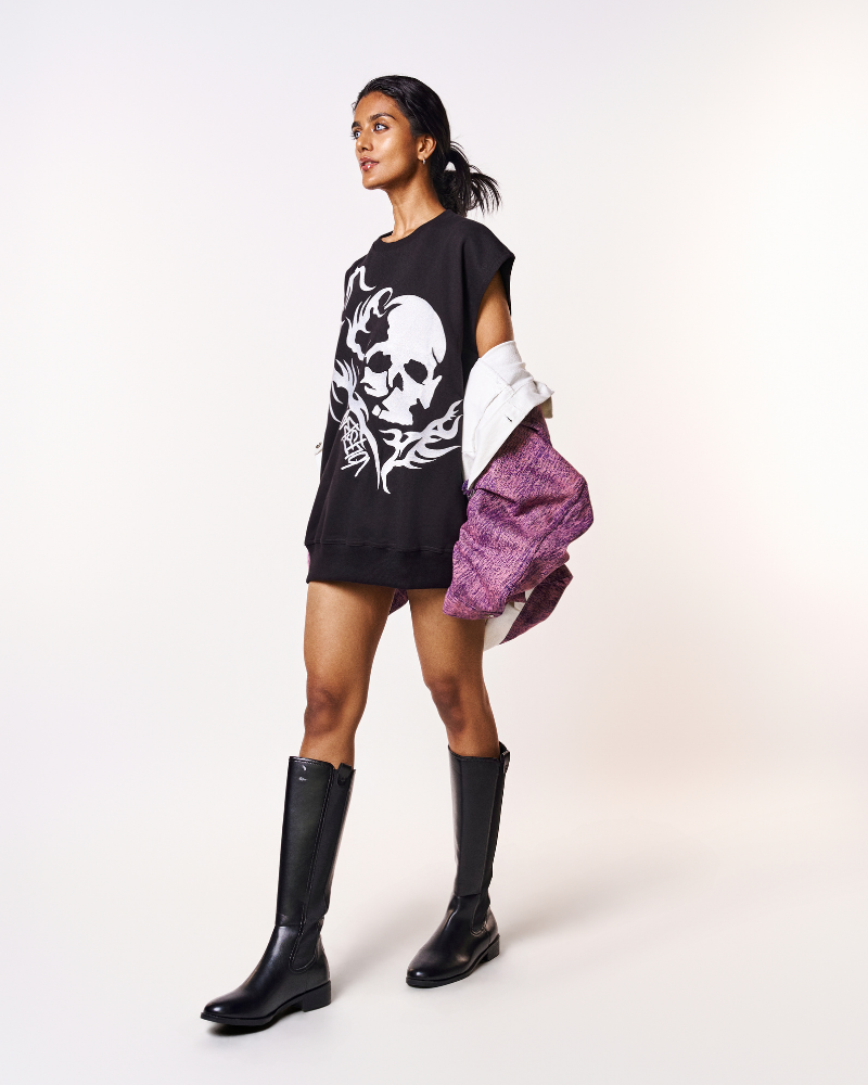 SKULL KNIT SWEATSHIRT