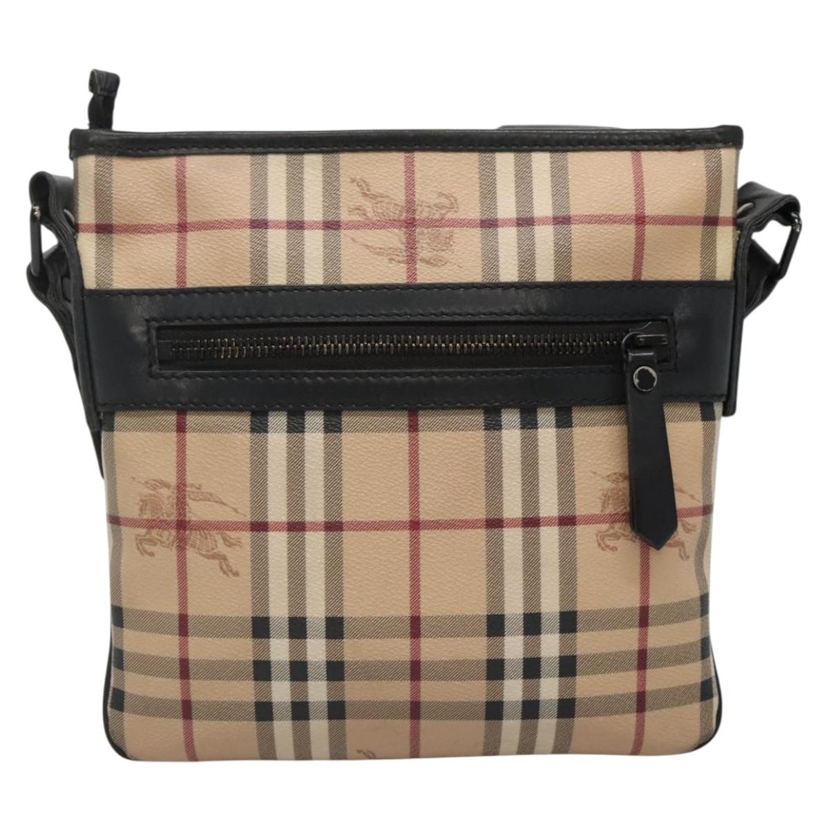 Burberry Nova Check Leather Shoulder Bag (Pre-Owned)