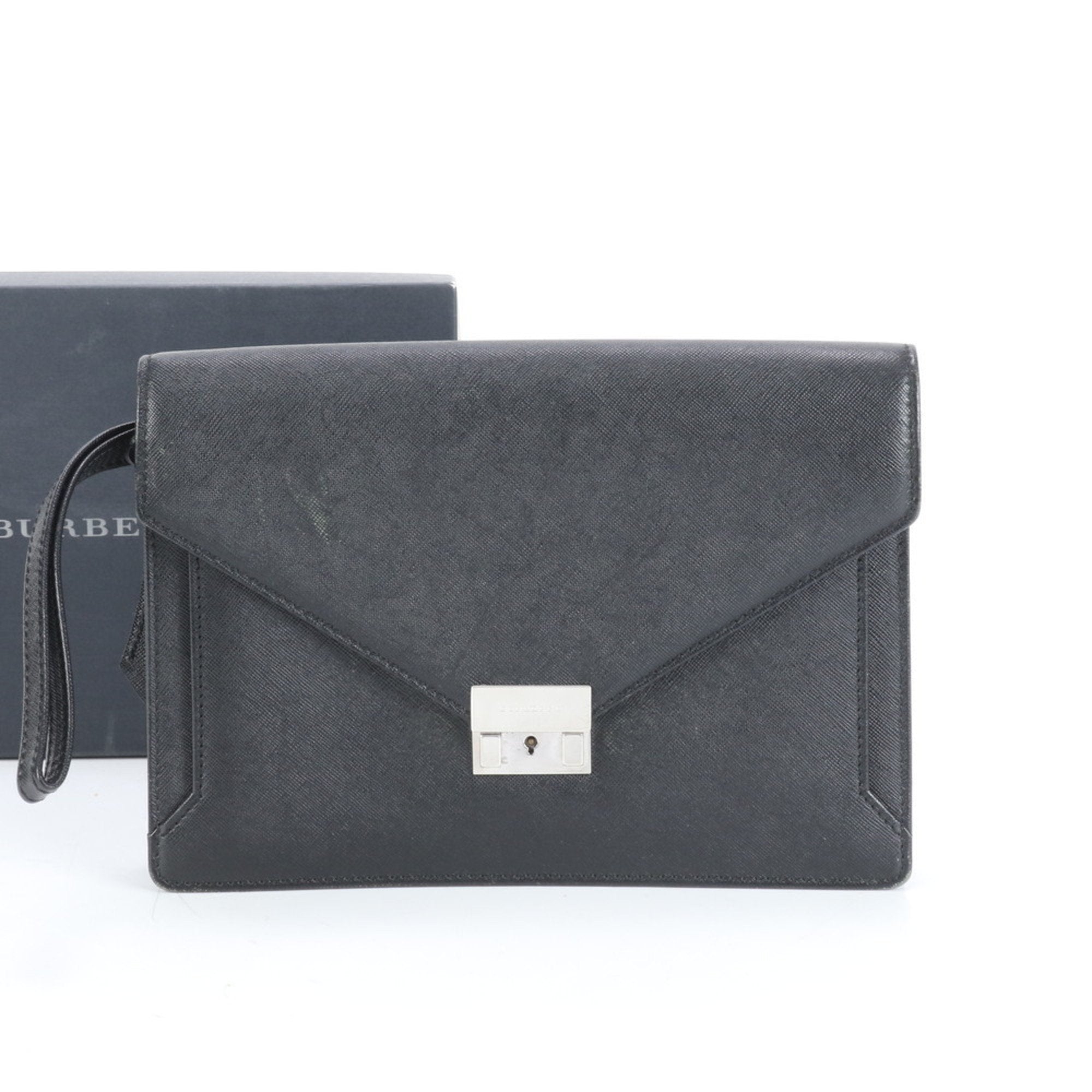 Burberry Leather Clutch Bag (Pre-Owned)