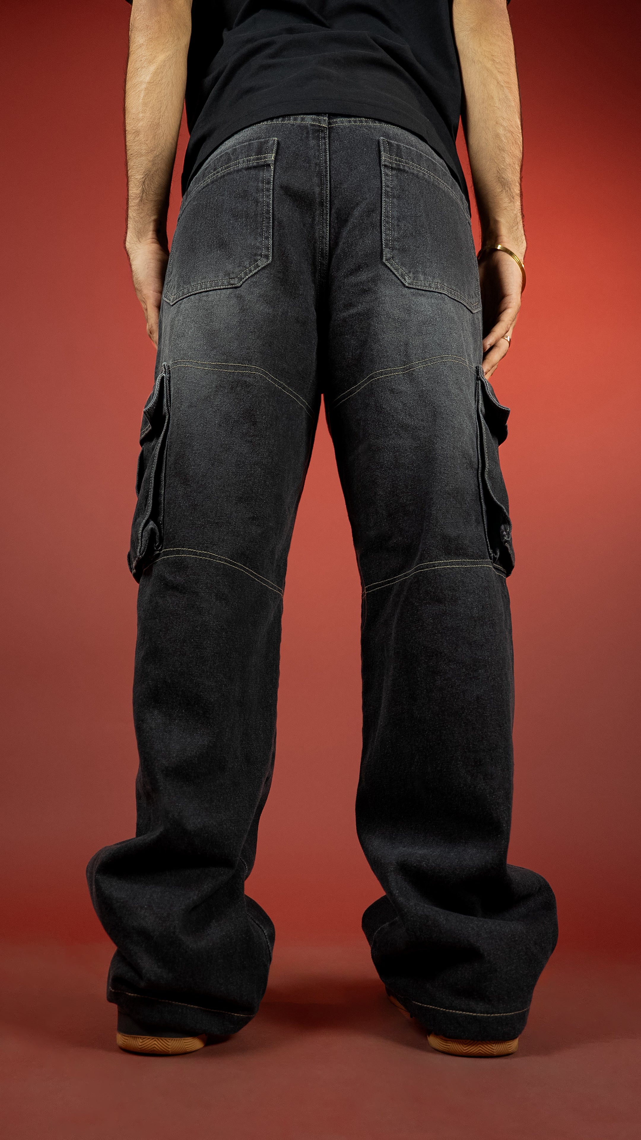 BLACK DENIM MEN'S CARGO