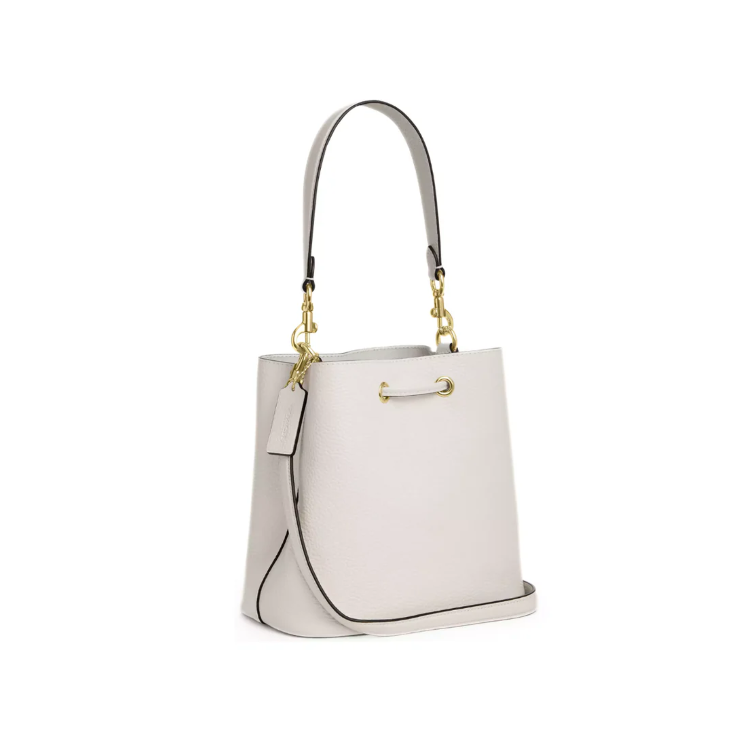 Coach Rowan Bucket Bag pebbled leather Gold Chalk