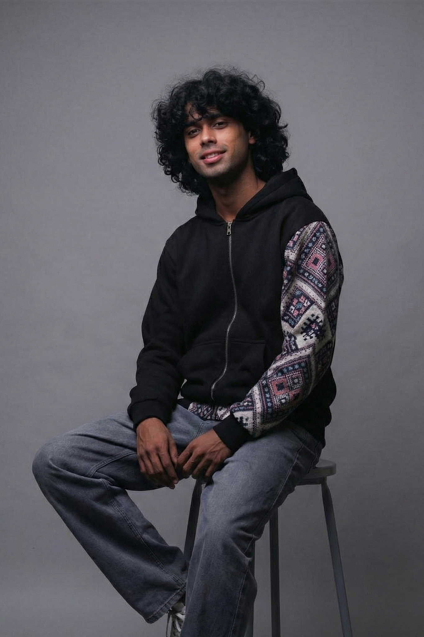 Sullitt One Sleeve Jacquard Hoodie