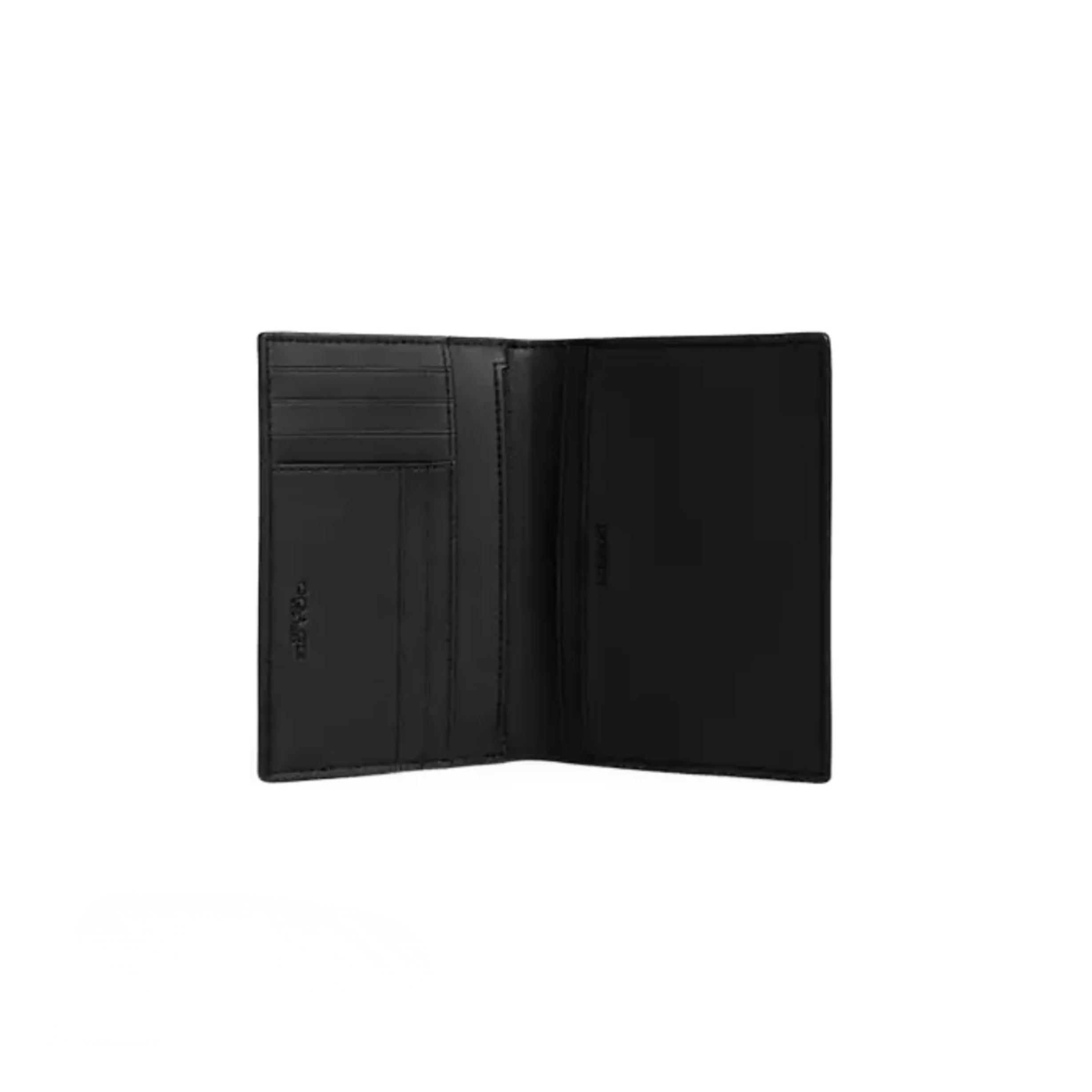 Coach Passport Card Case In Signature Canvas Gunmetal Charcoal Black