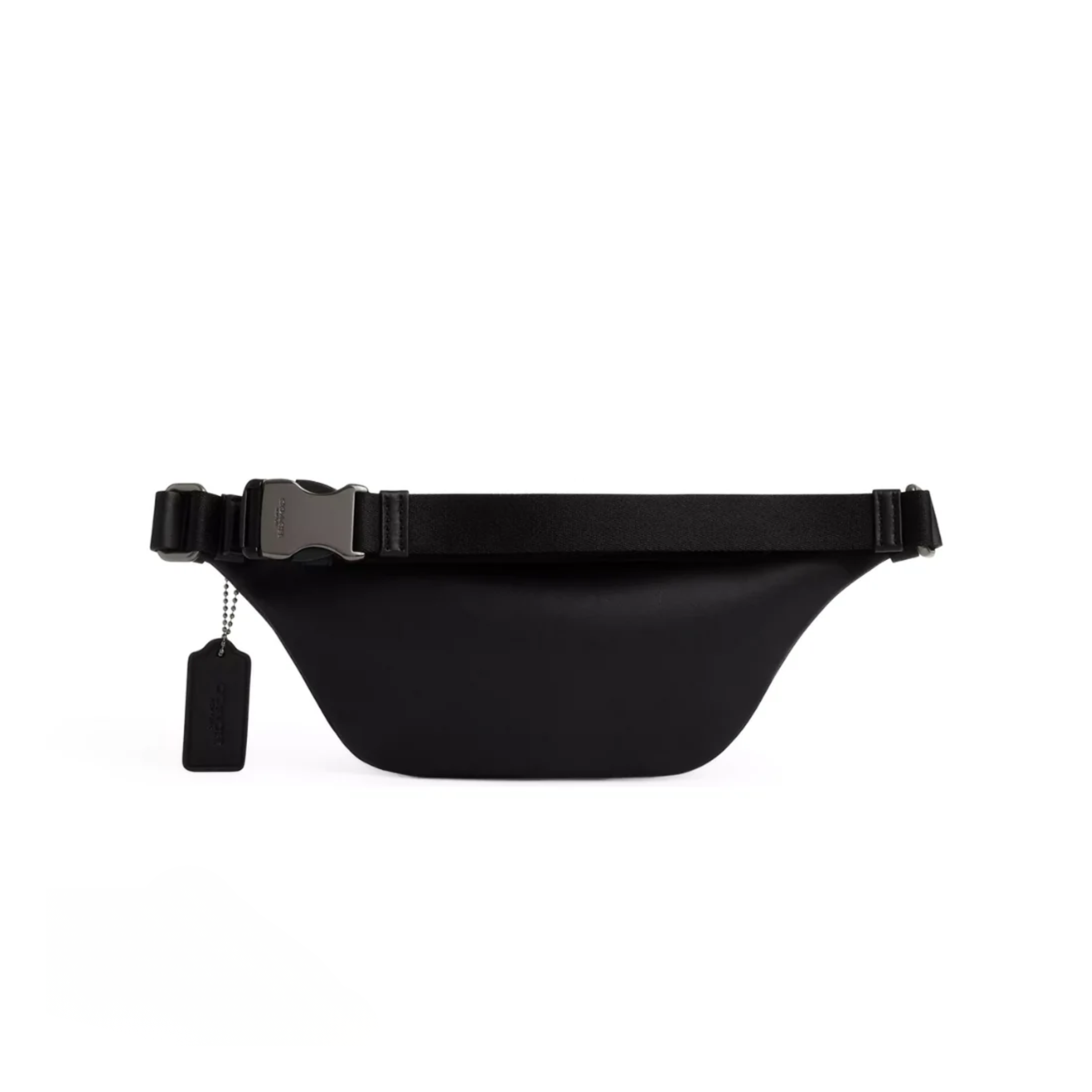 Coach Warren Mini Belt Bag In Signature Gunmetal Charcoal Black