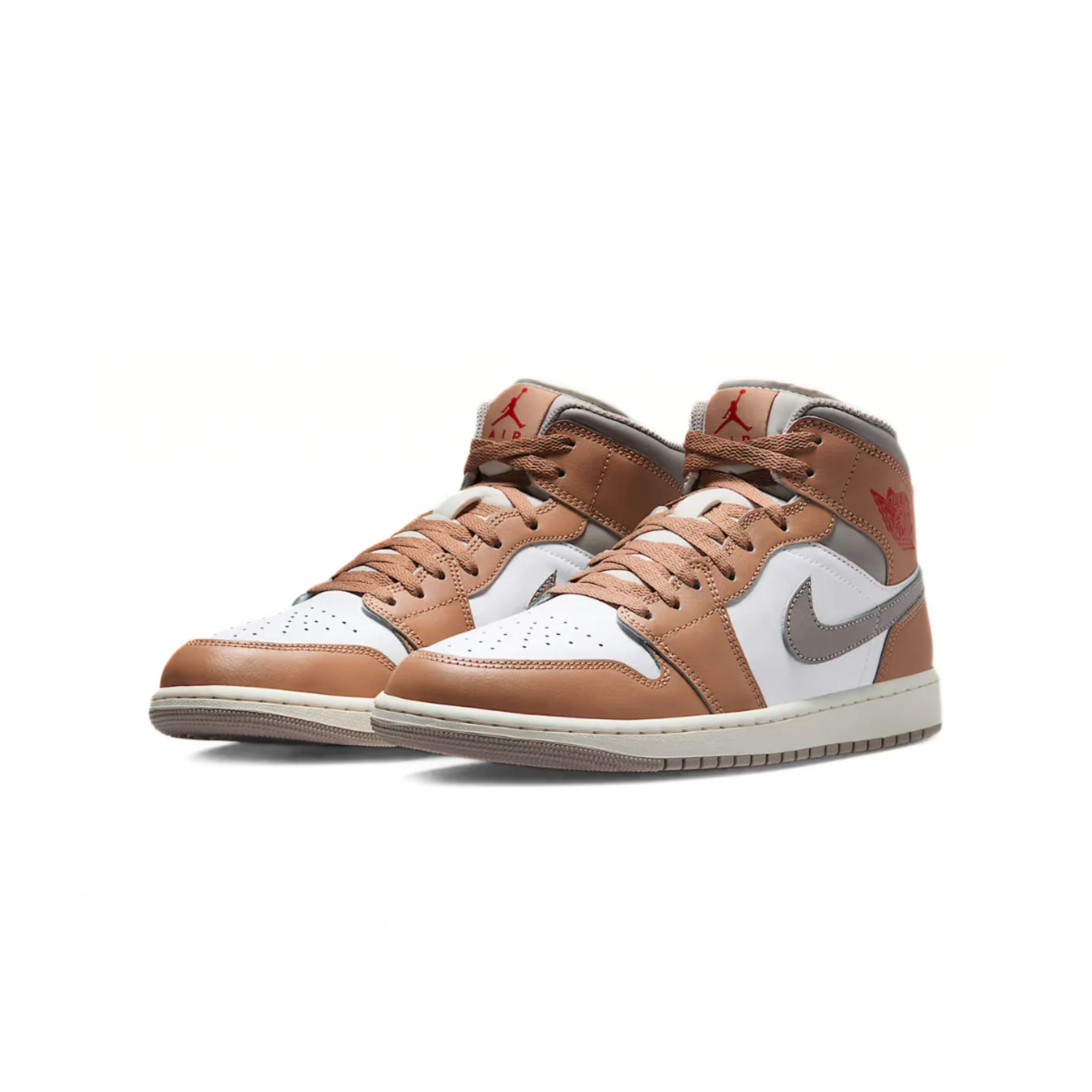NIKE Air Jordan 1 Mid Rattan White College Grey