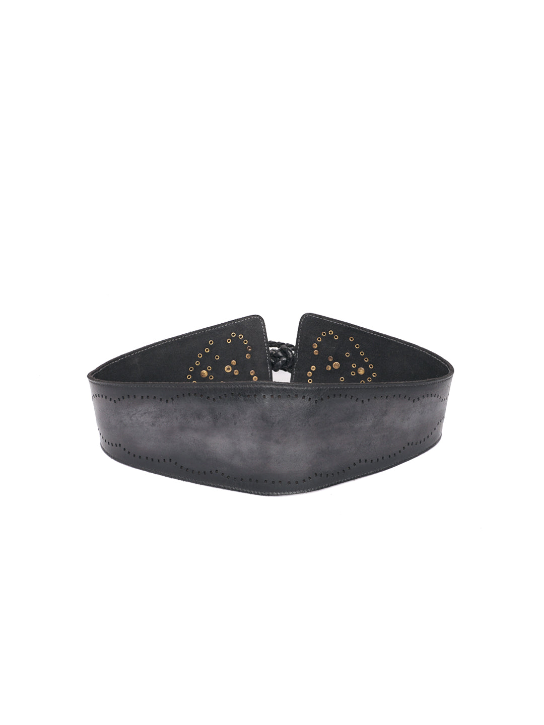 BLACK Womens Genuine Leather Belt by Art N Vintage