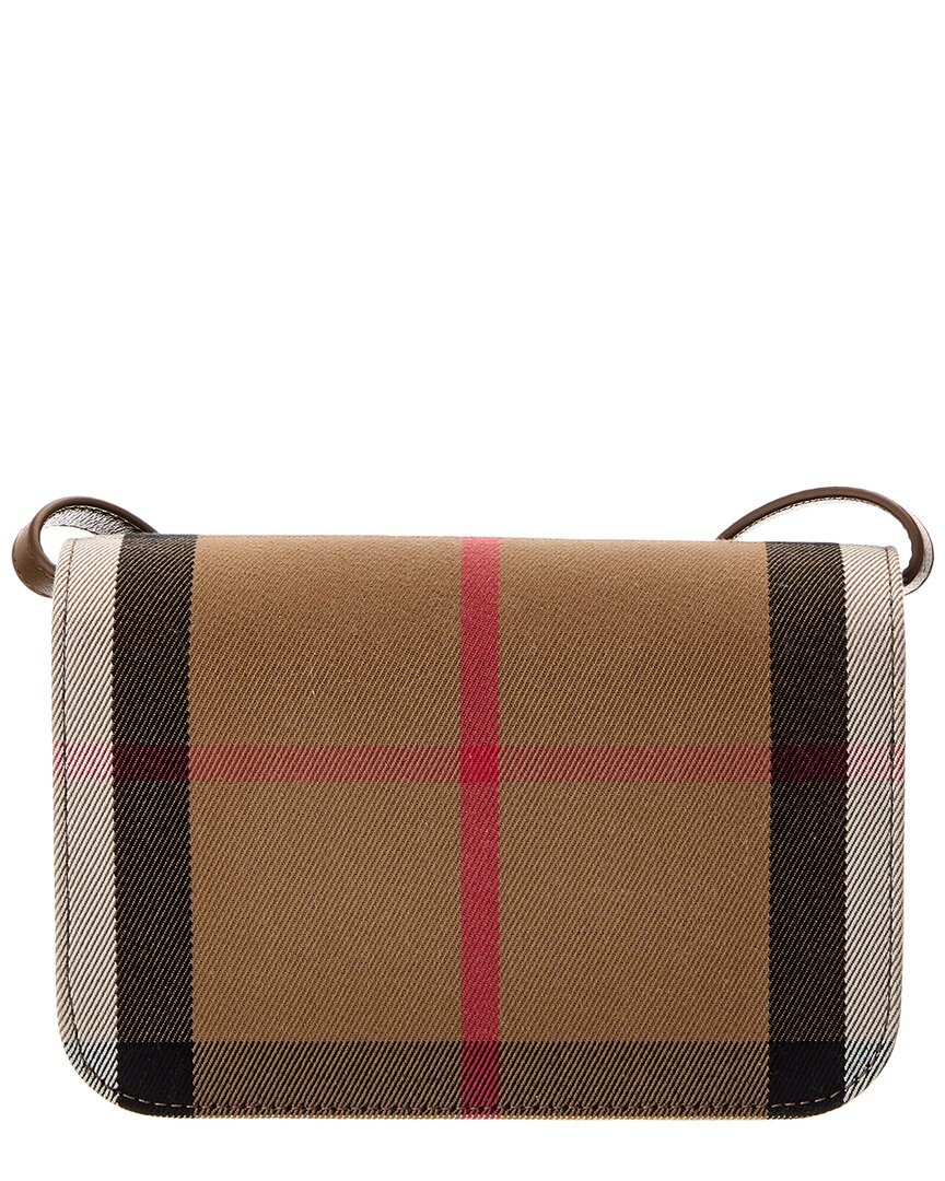 Burberry Check Canvas & Leather Shoulder Bag