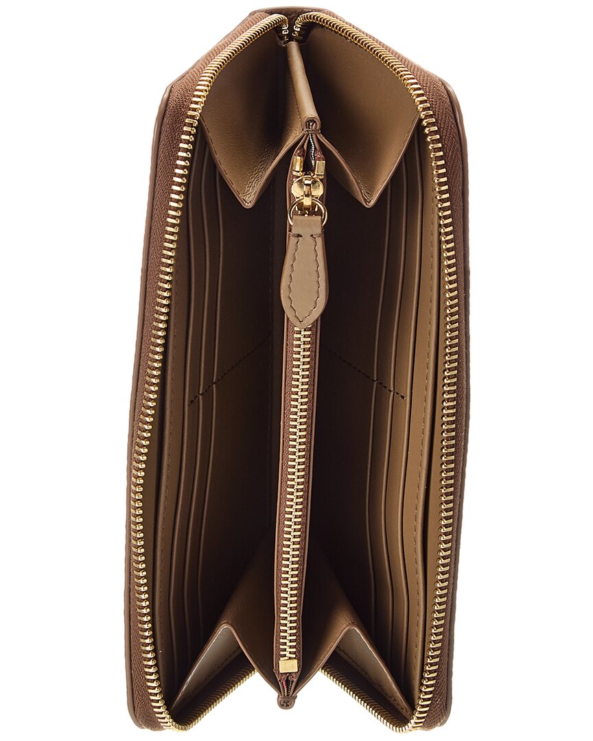 Burberry Leather Zip Around Wallet