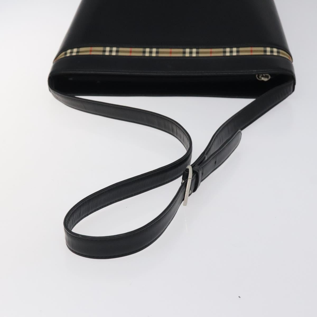 Burberry House Check Leather Shoulder Bag (Pre-Owned)