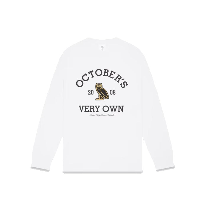 OVO Collegiate Long sleeve T-Shirt White Available at Pick your kiicks.