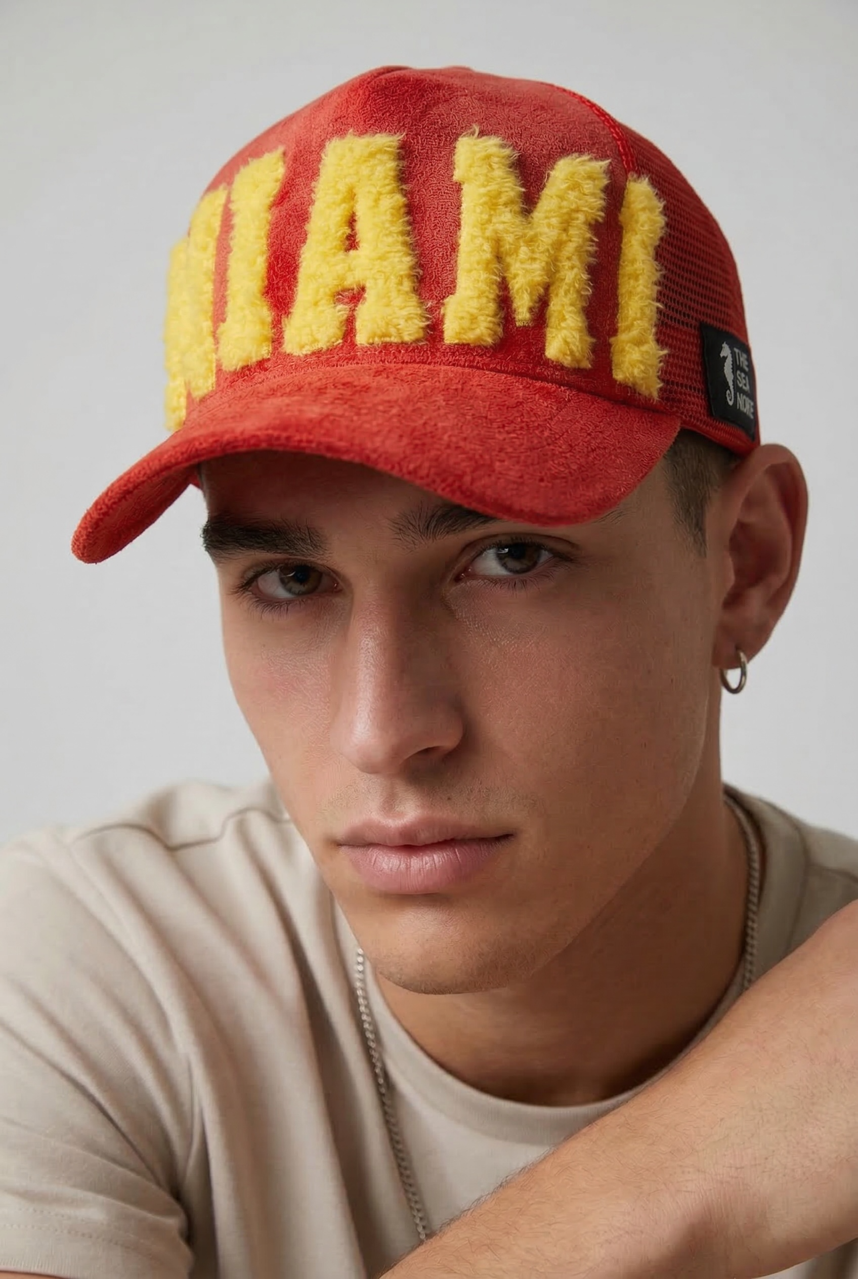 MIAMI - Red Suade Trucker Cap